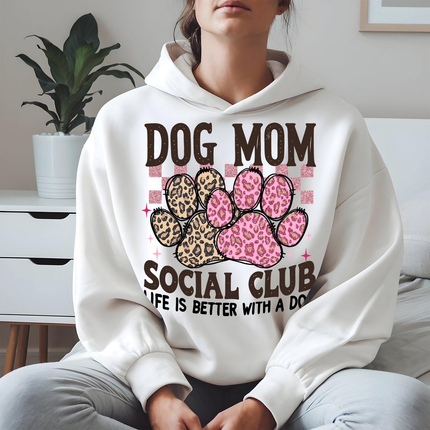 Dog Mom Social Club Shirt Hoodie Sweatshirt Gift for Pet Moms