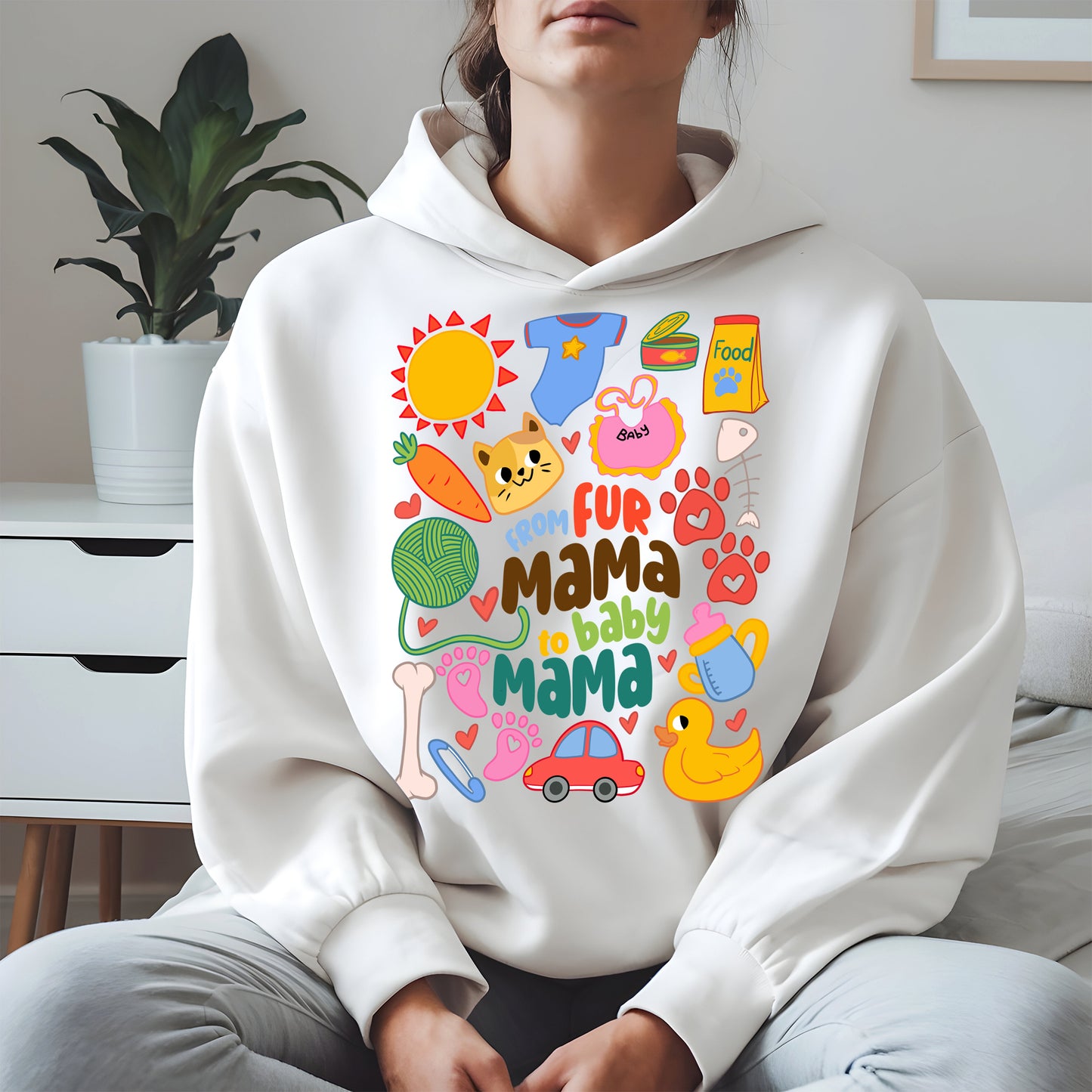 From Fur Mama to Baby Mama Shirt Hoodie Sweatshirt Gift
