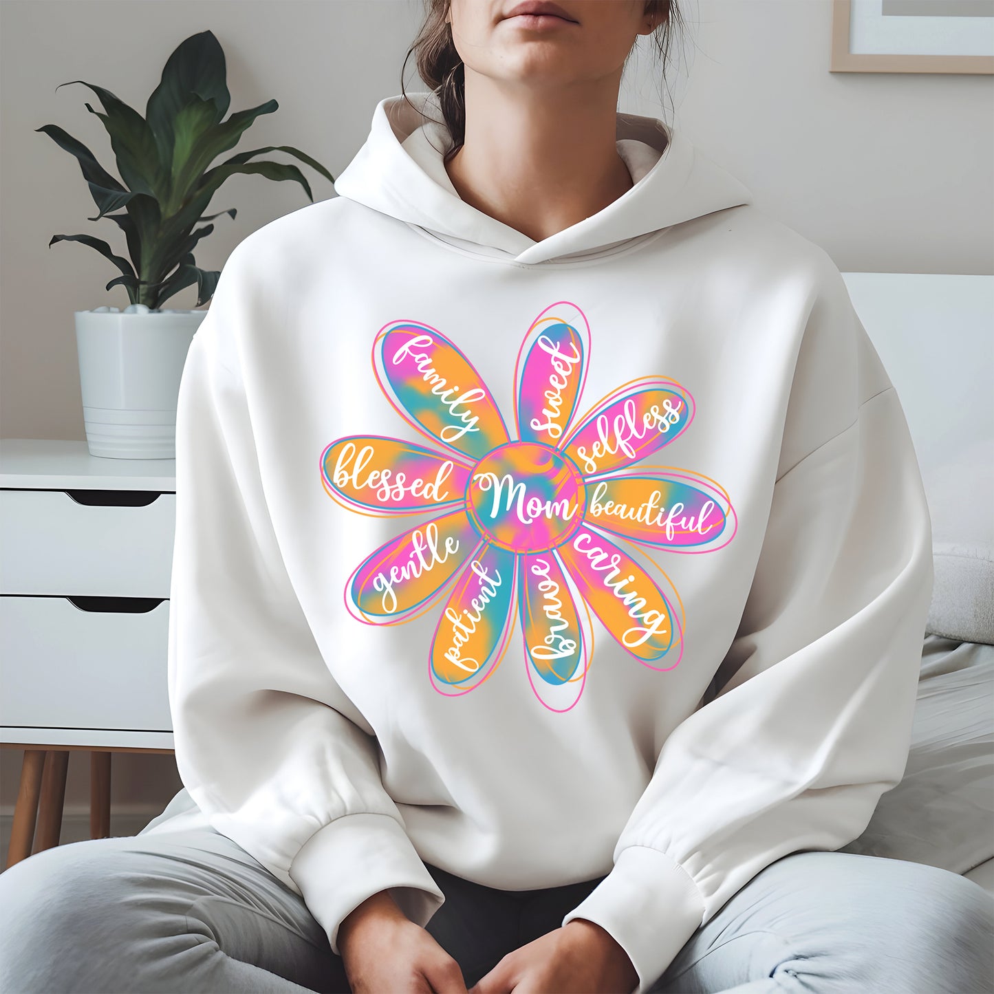 Colorful Flower Mom Shirt Hoodie Sweatshirt Gift for Mothers