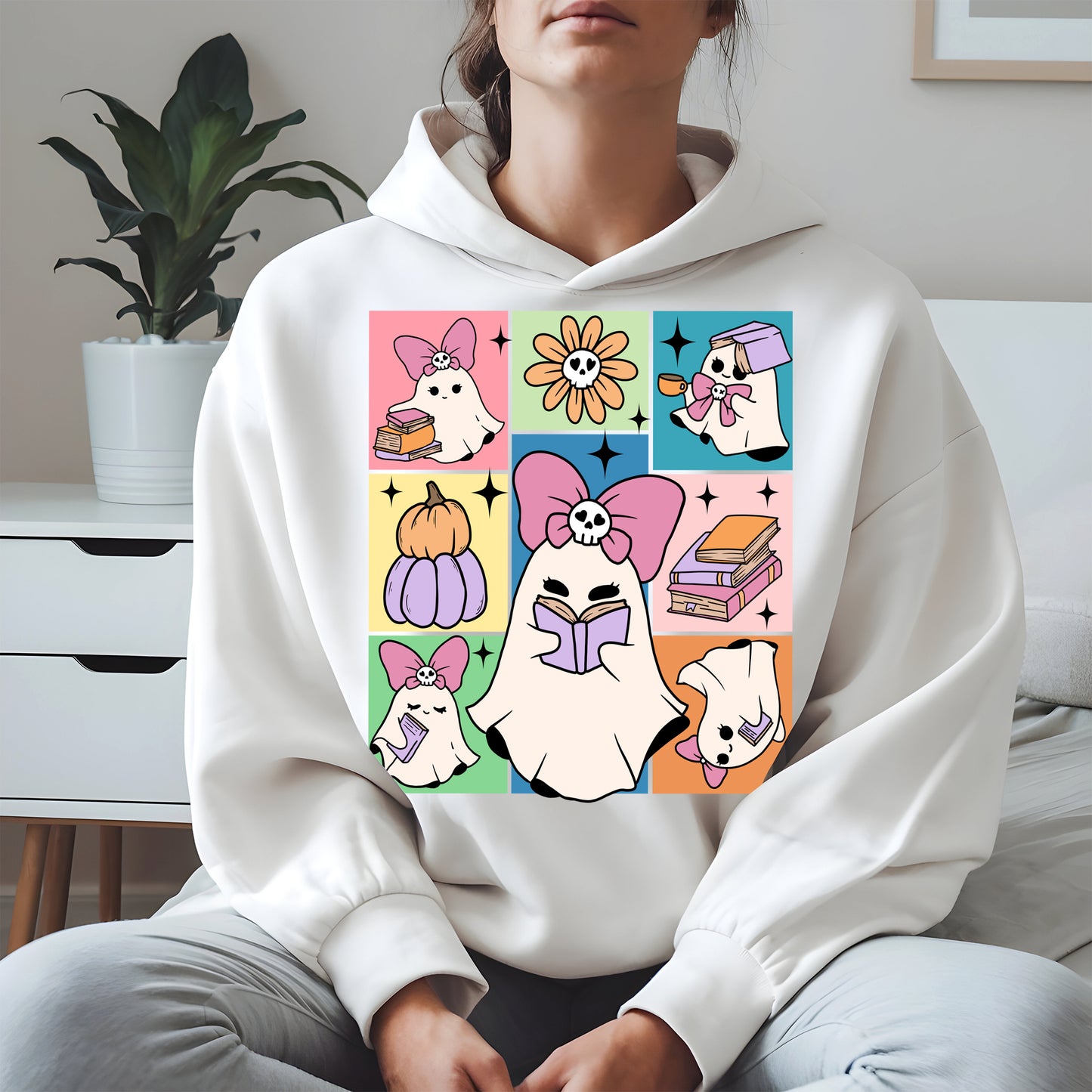 Pastel Ghost Book Lover Halloween Shirt