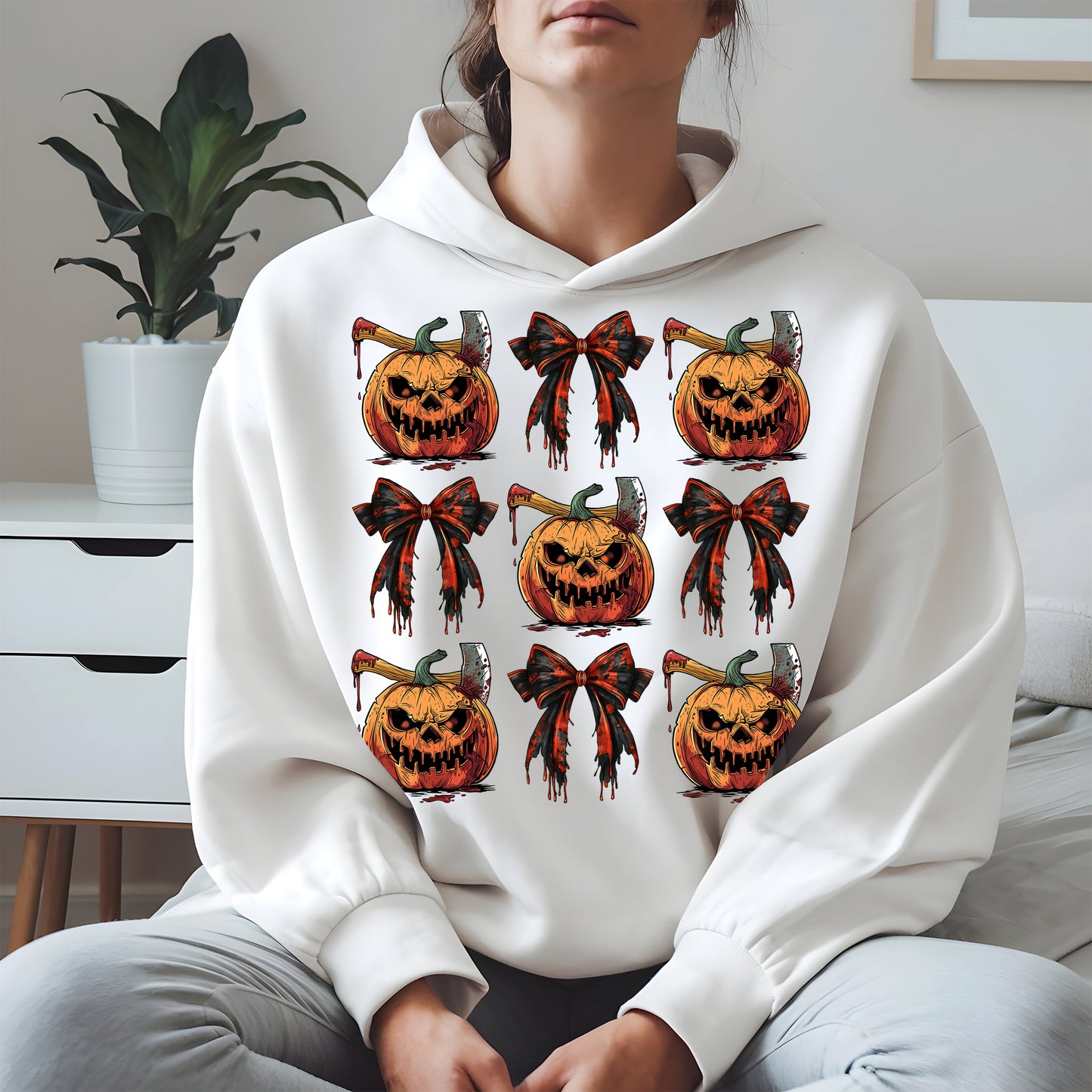 Bloody Pumpkin and Bow Halloween Shirt