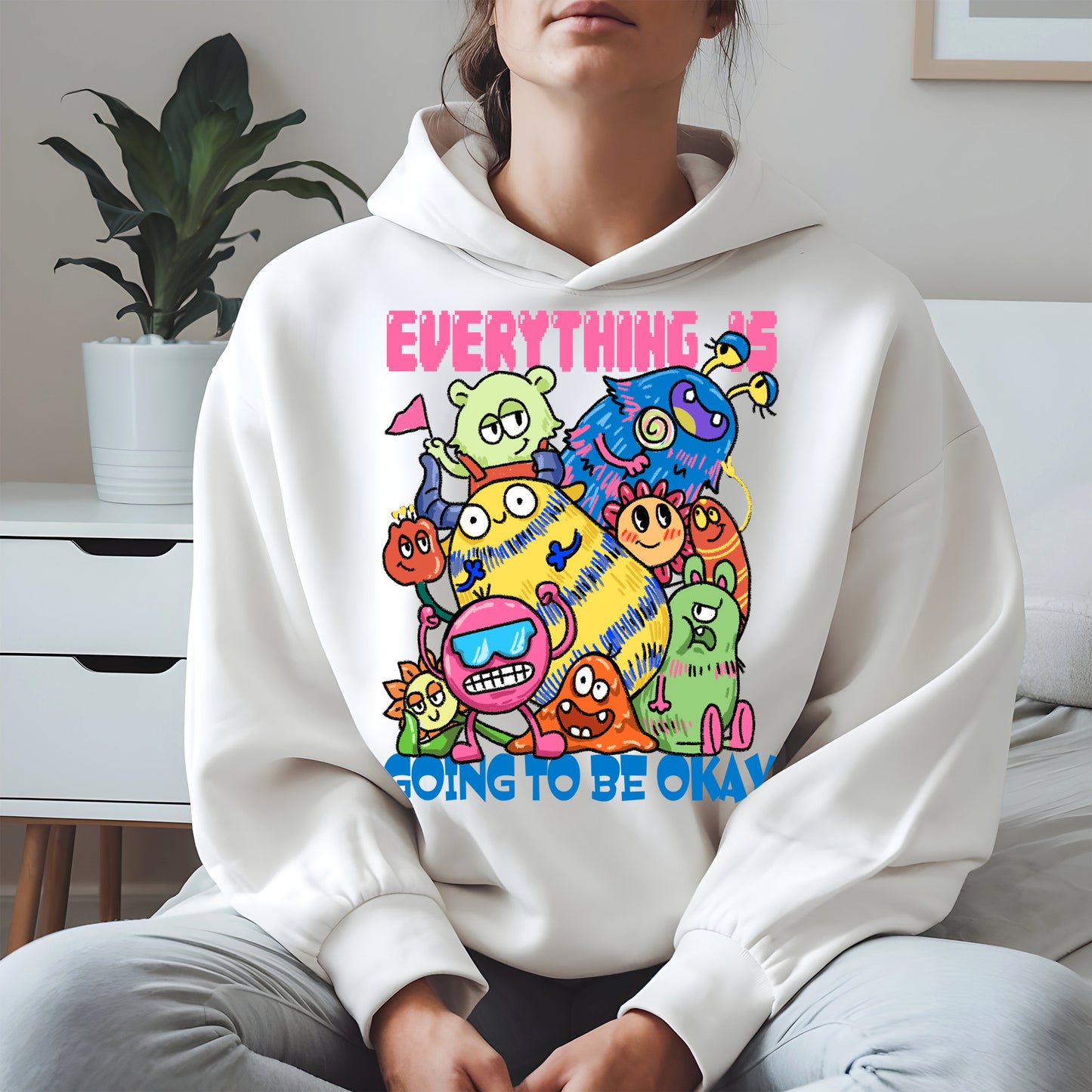 Everything Is Going to Be Okay Cute Monster Shirt