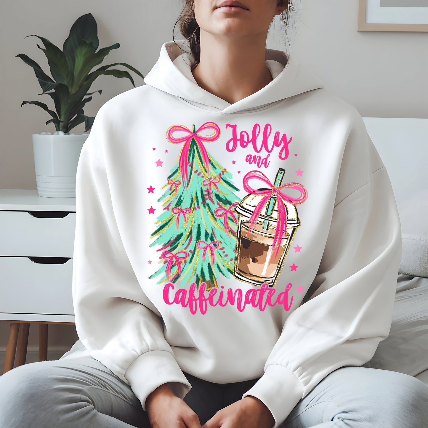 Jolly and Caffeinated Christmas Shirt