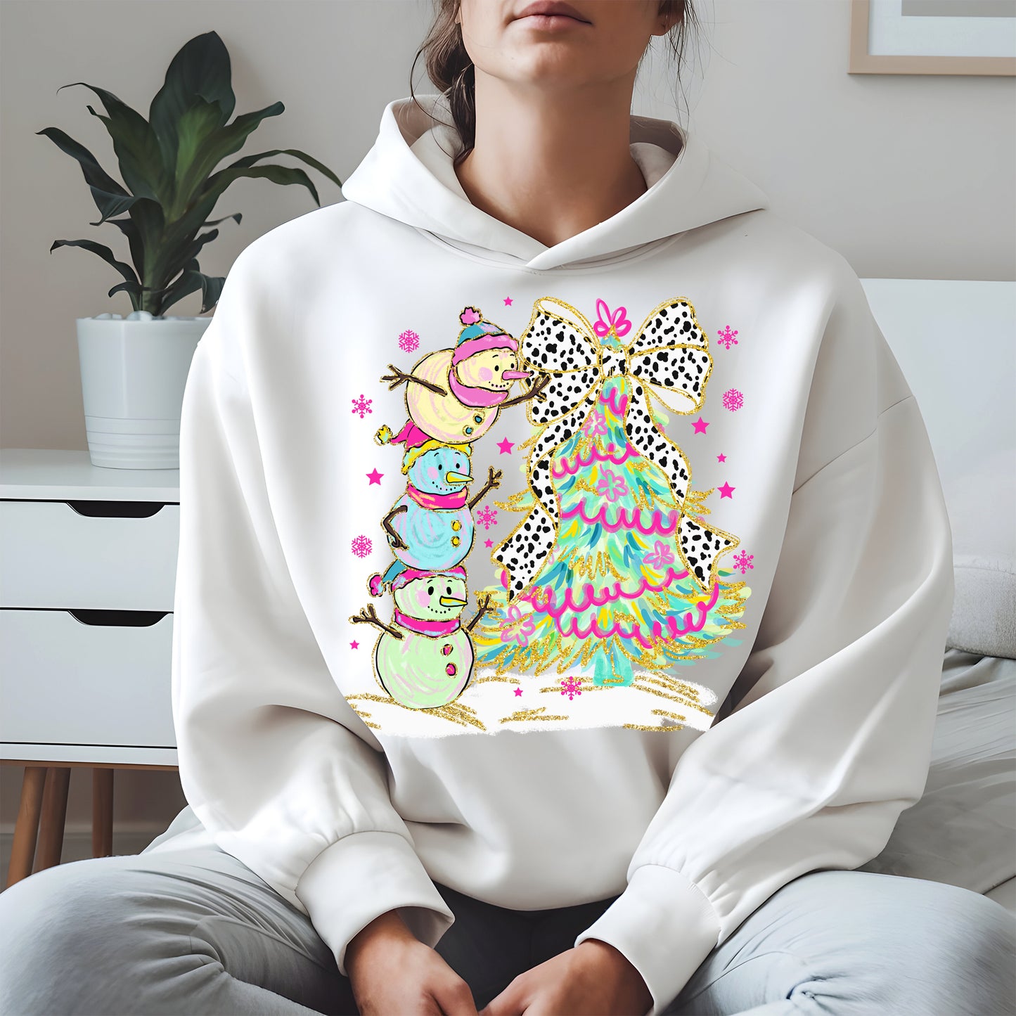 Stacked Snowmen and Christmas Tree Shirt