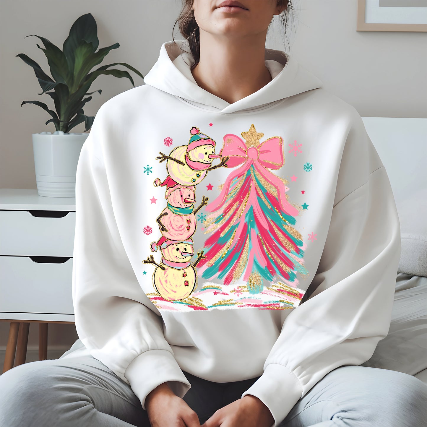 Stacked Snowmen Christmas Tree Shirt
