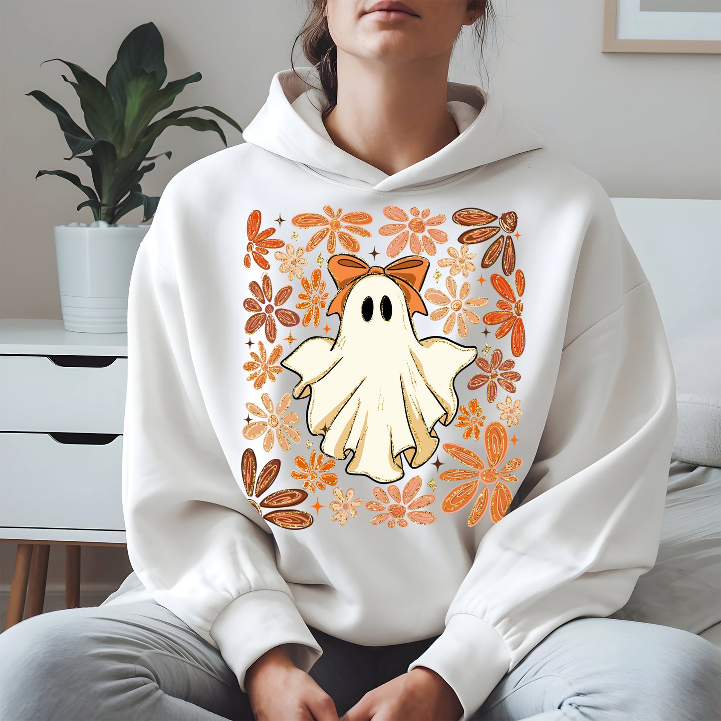 Boho floral ghost halloween shirt