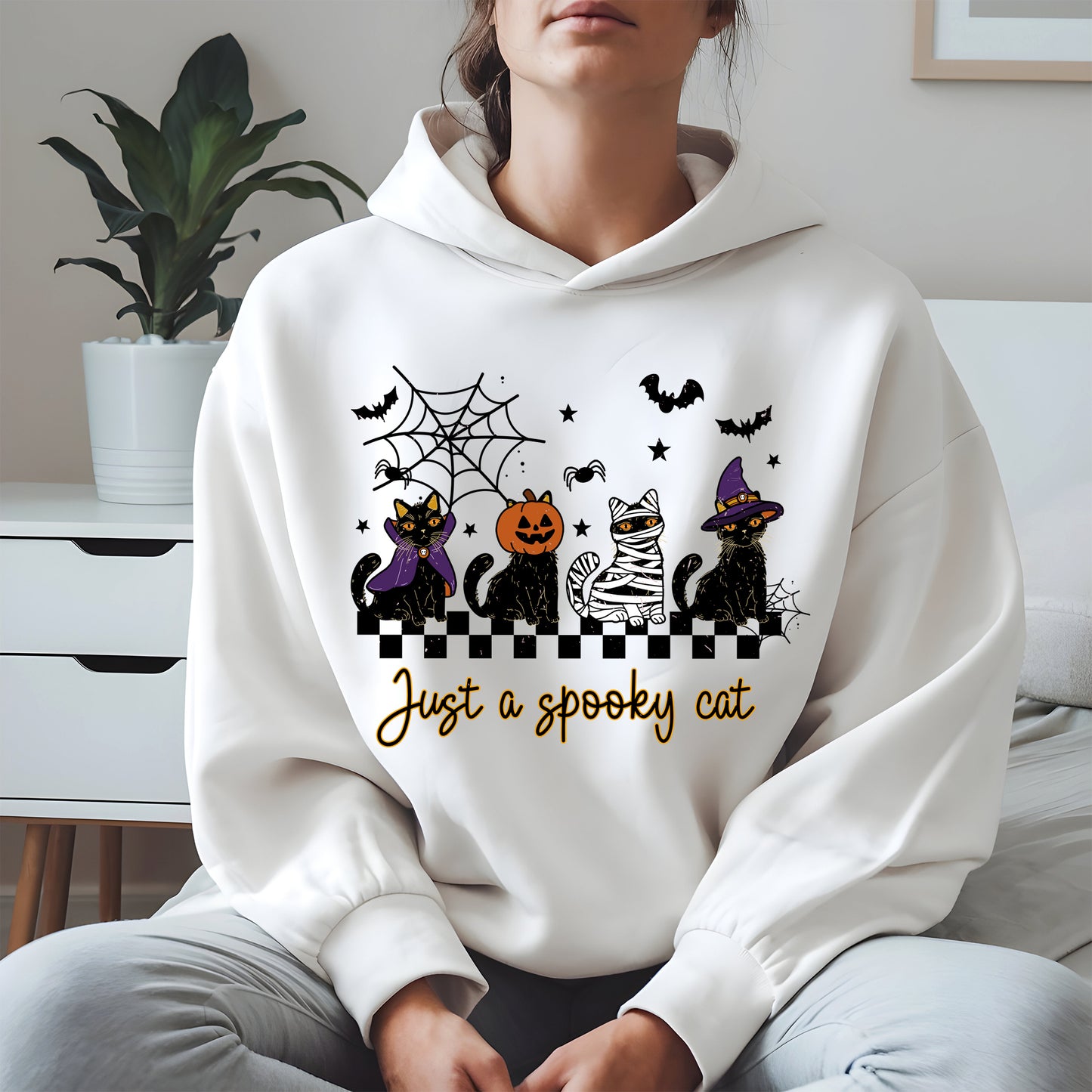 Just a spooky cat halloween shirt