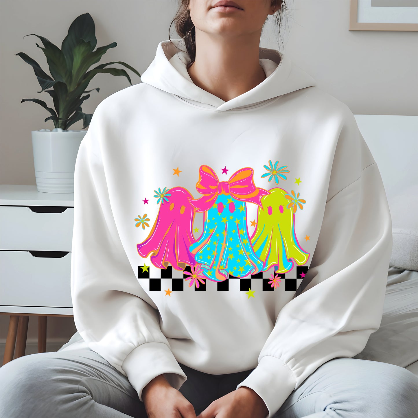 Retro Neon Cute Ghost halloween shirt