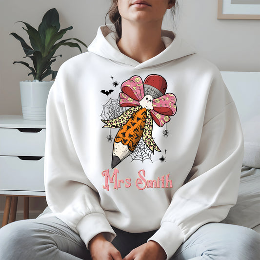 Teacher Pencil Bow Halloween shirt