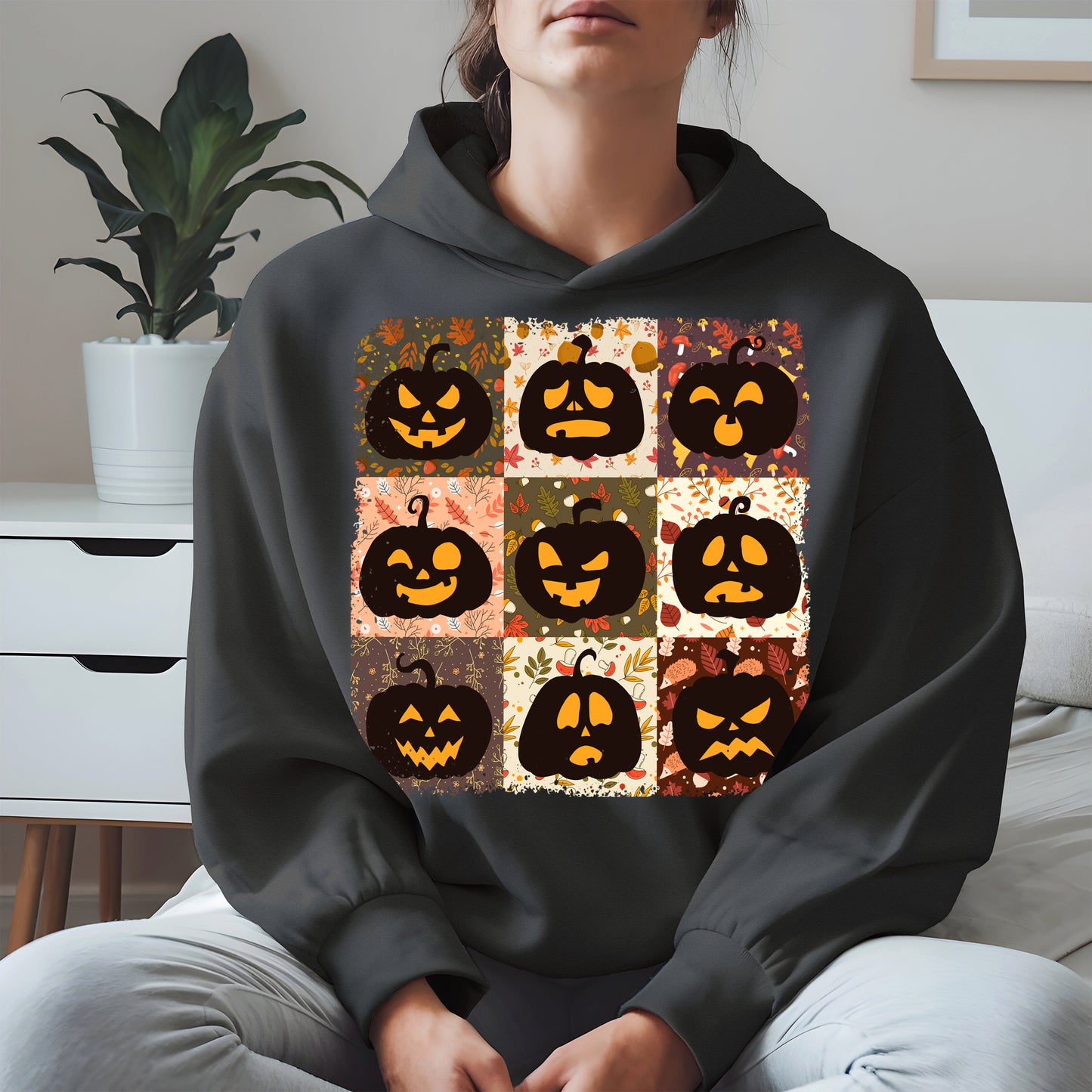 Funny Pumpkin Faces Shirt Hoodie Sweatshirt for Halloween Lovers