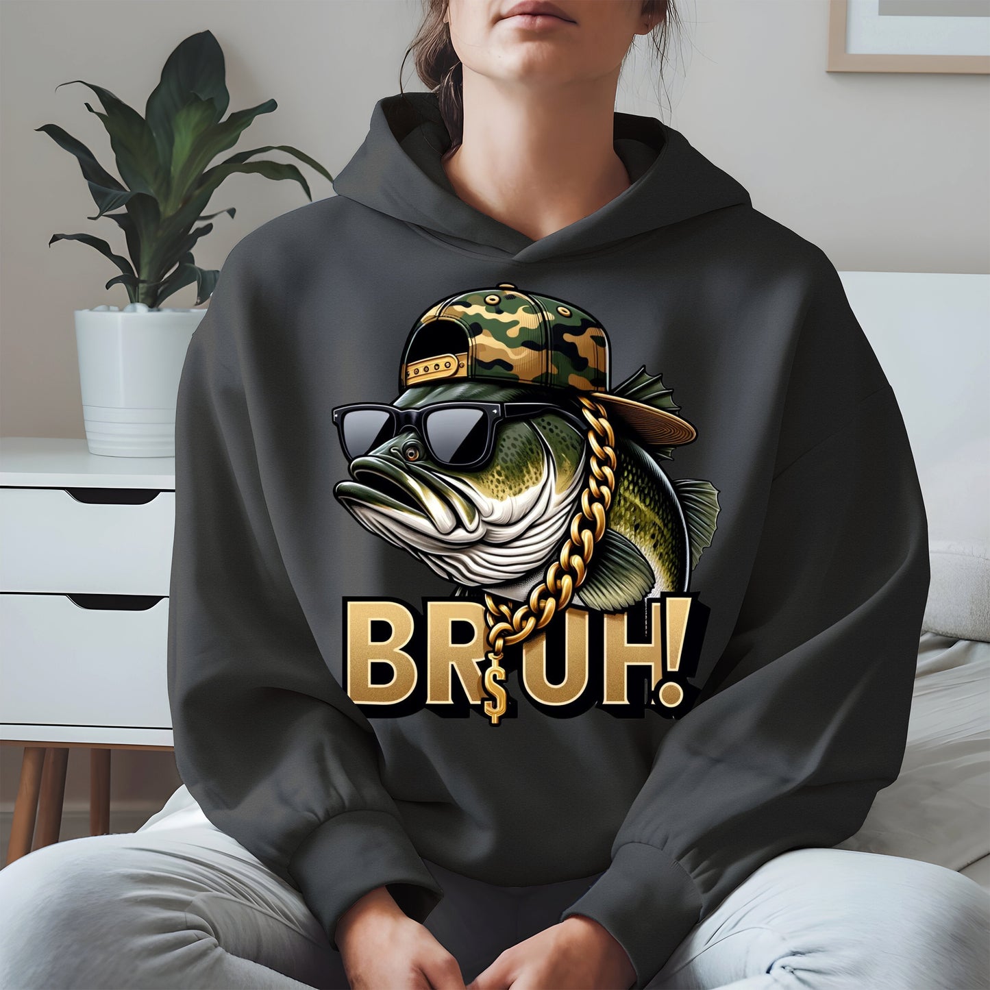 Funny Bass Fish Bruh Shirt Hoodie Sweatshirt