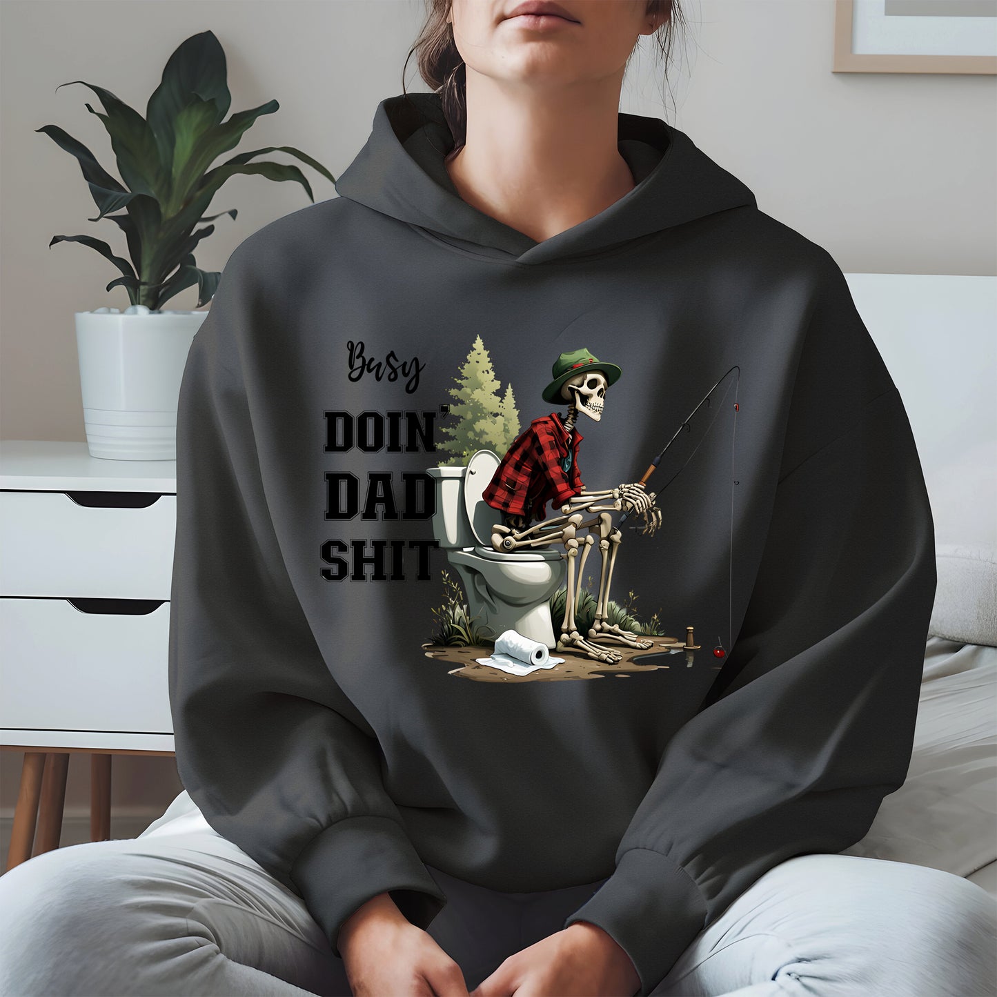 Funny Dad Fishing Skeleton Shirt Hoodie Sweatshirt