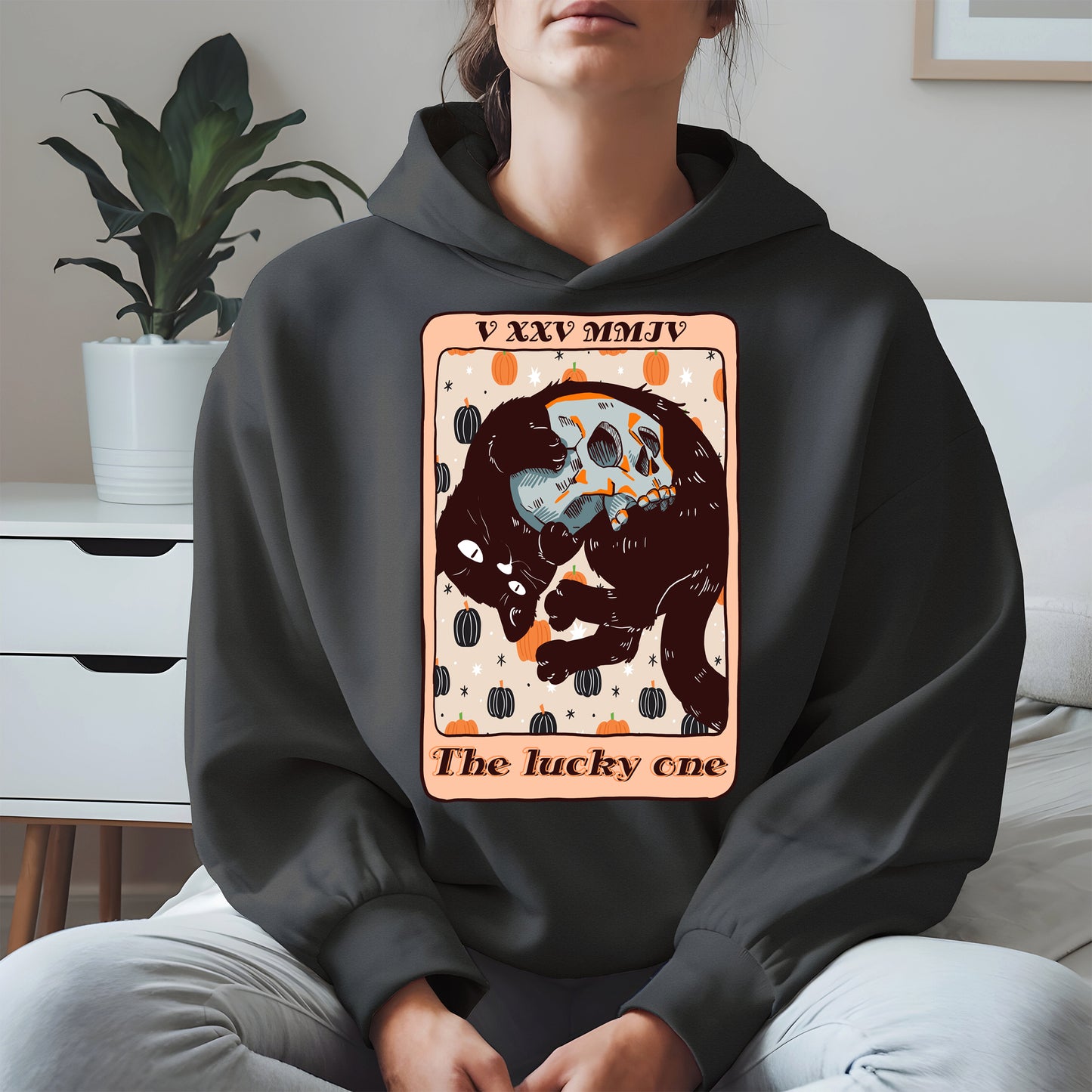 The Lucky One - Halloween Black Cat Tarot Tee
