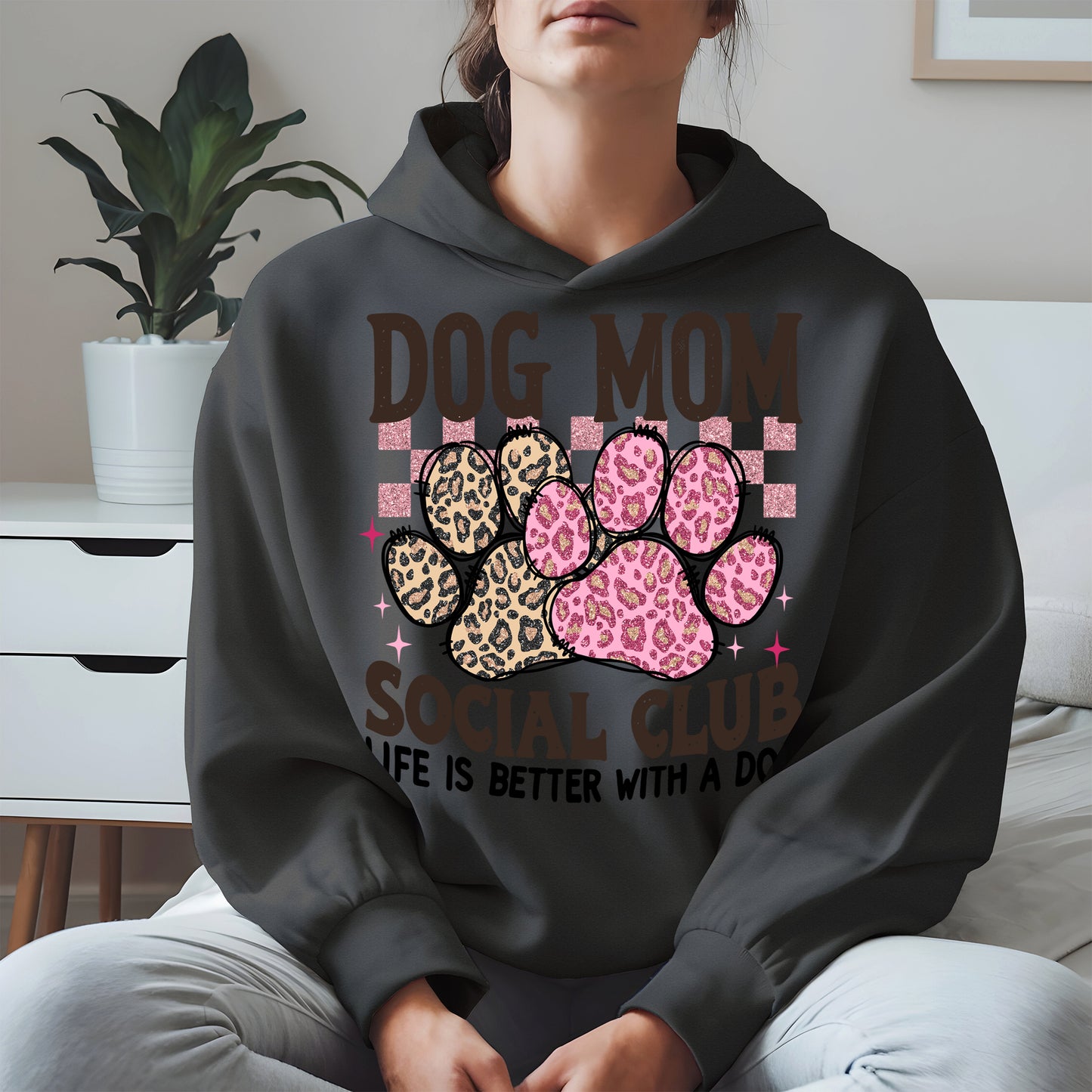 Dog Mom Social Club Shirt Hoodie Sweatshirt Gift for Pet Moms