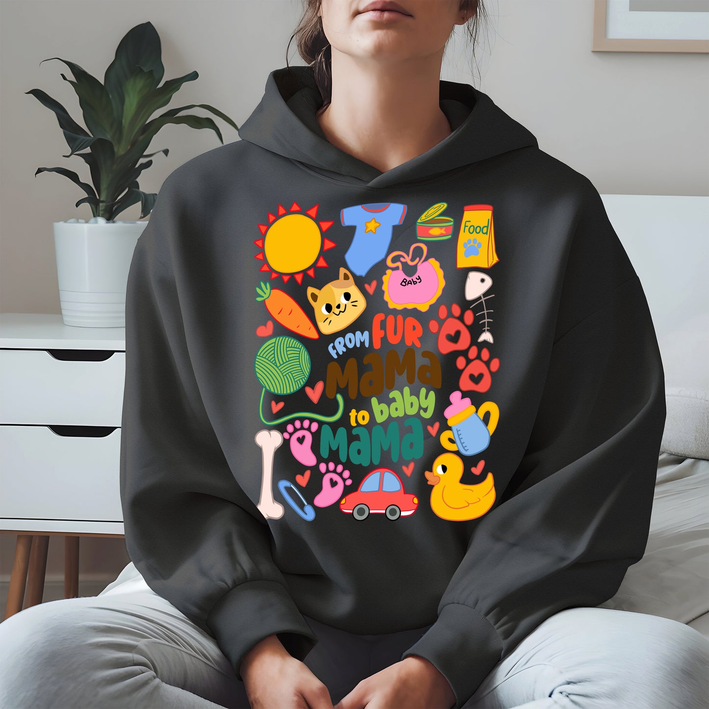 From Fur Mama to Baby Mama Shirt Hoodie Sweatshirt Gift