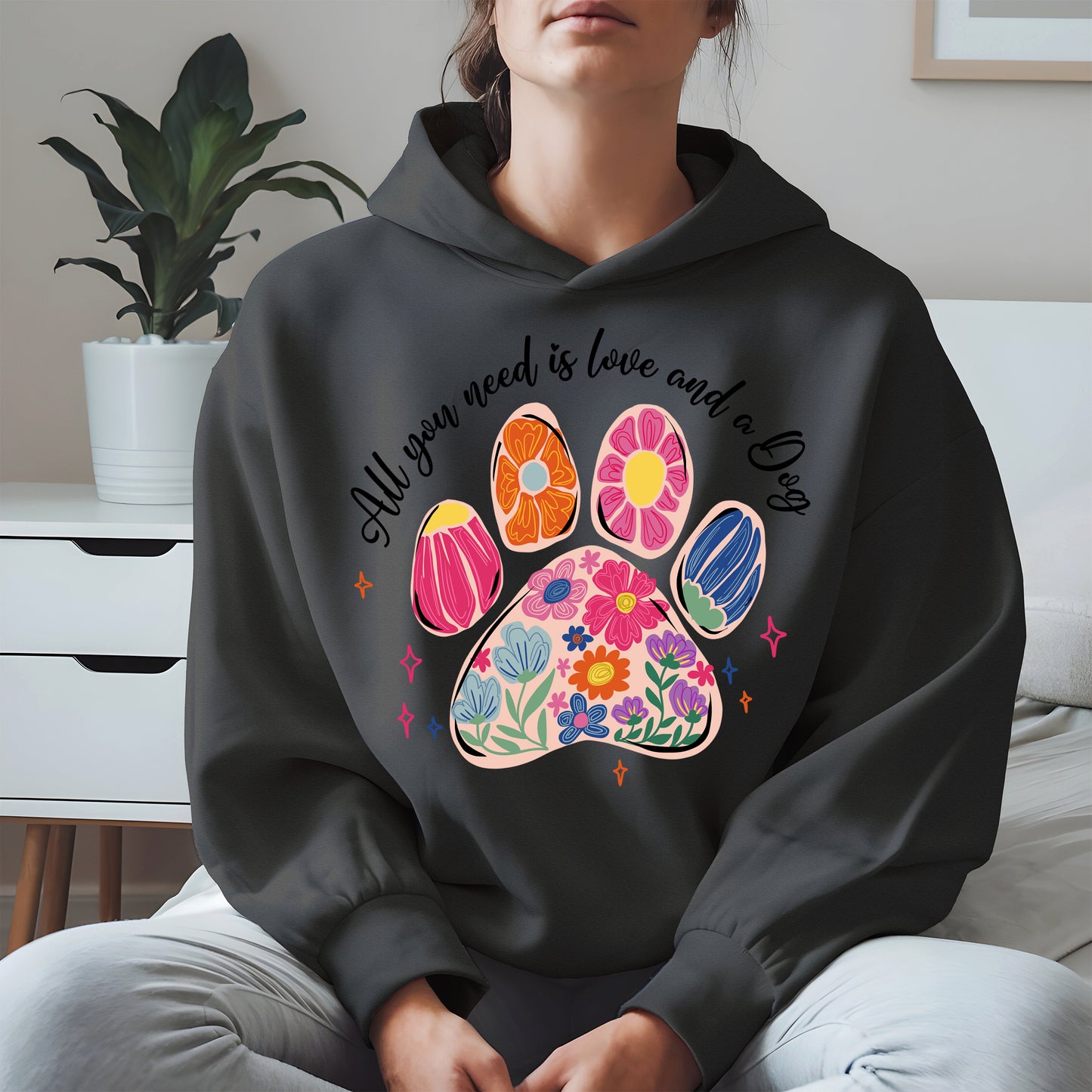 Floral Paw Print Shirt Hoodie Sweatshirt Gift for Pet Moms