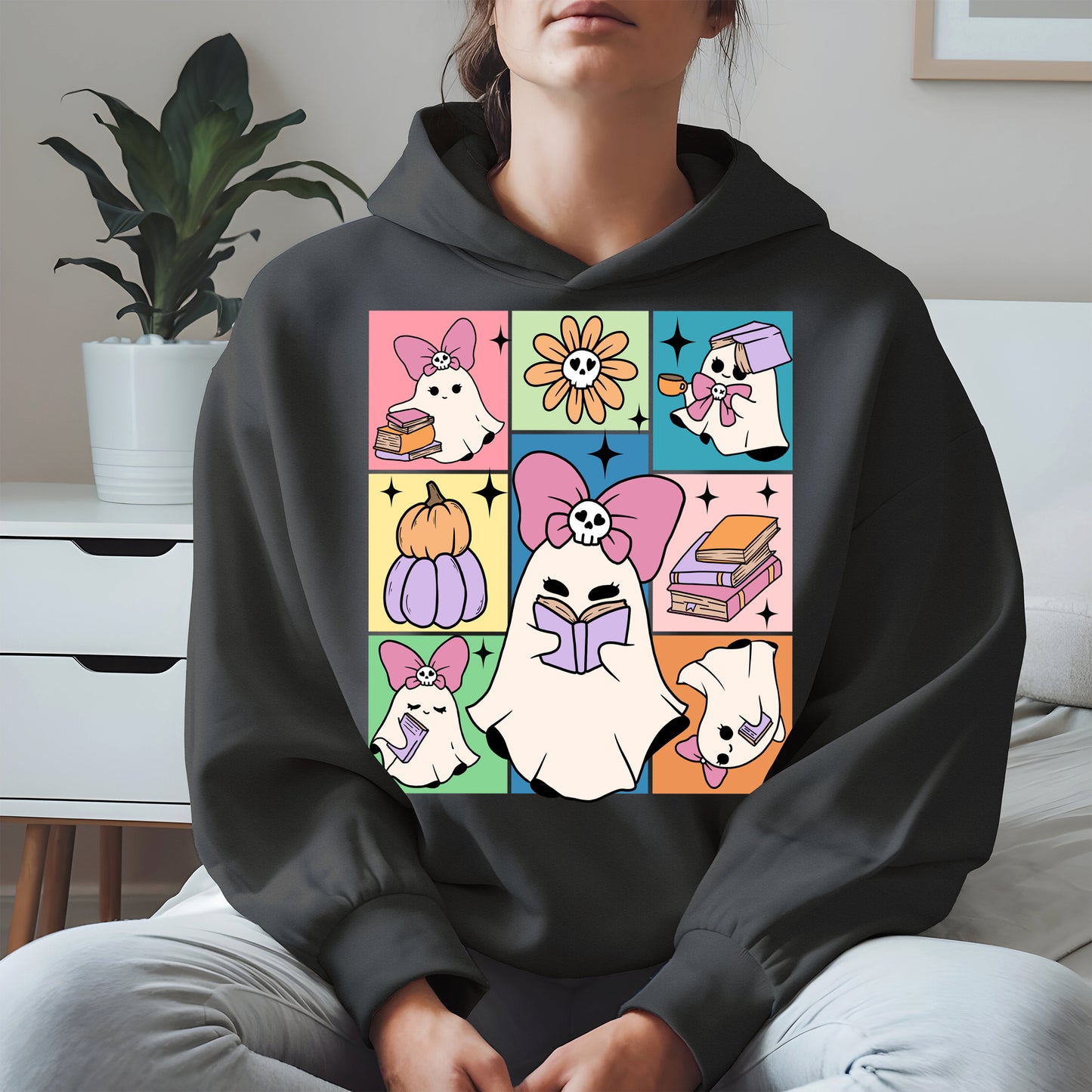 Pastel Ghost Book Lover Halloween Shirt