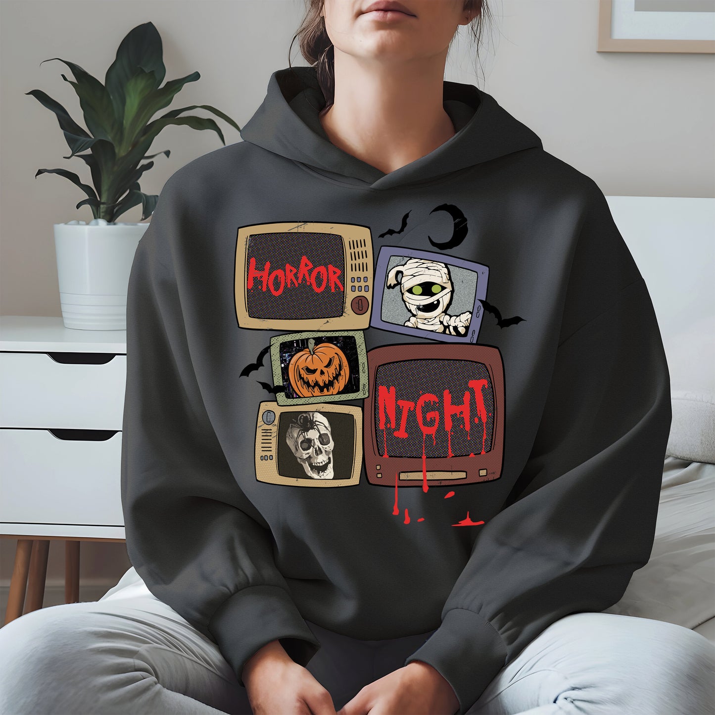 Horror Night Retro TV Halloween Shirt