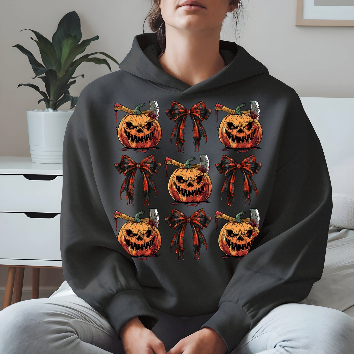 Bloody Pumpkin and Bow Halloween Shirt
