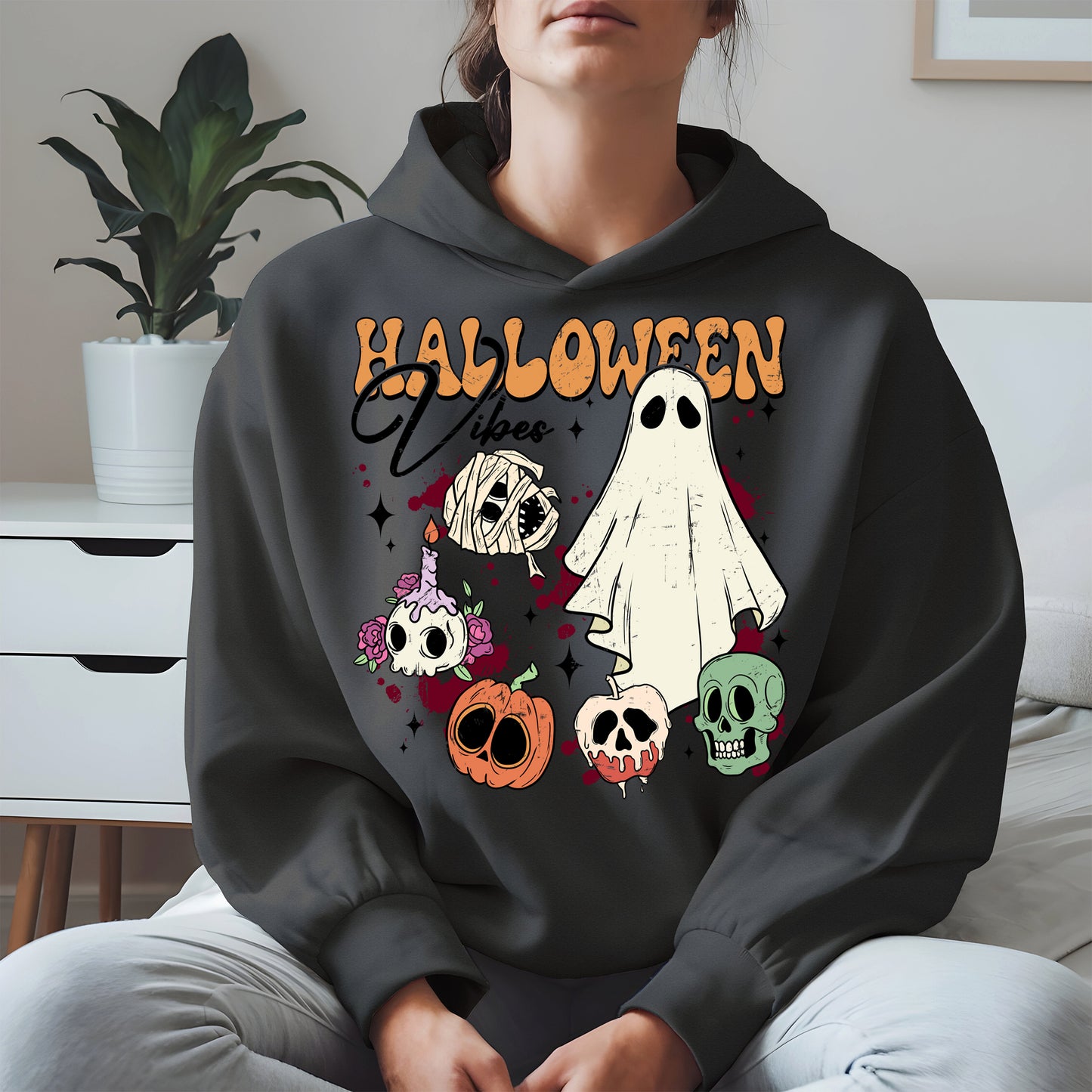 Classic Halloween Ghost and Skull Shirt