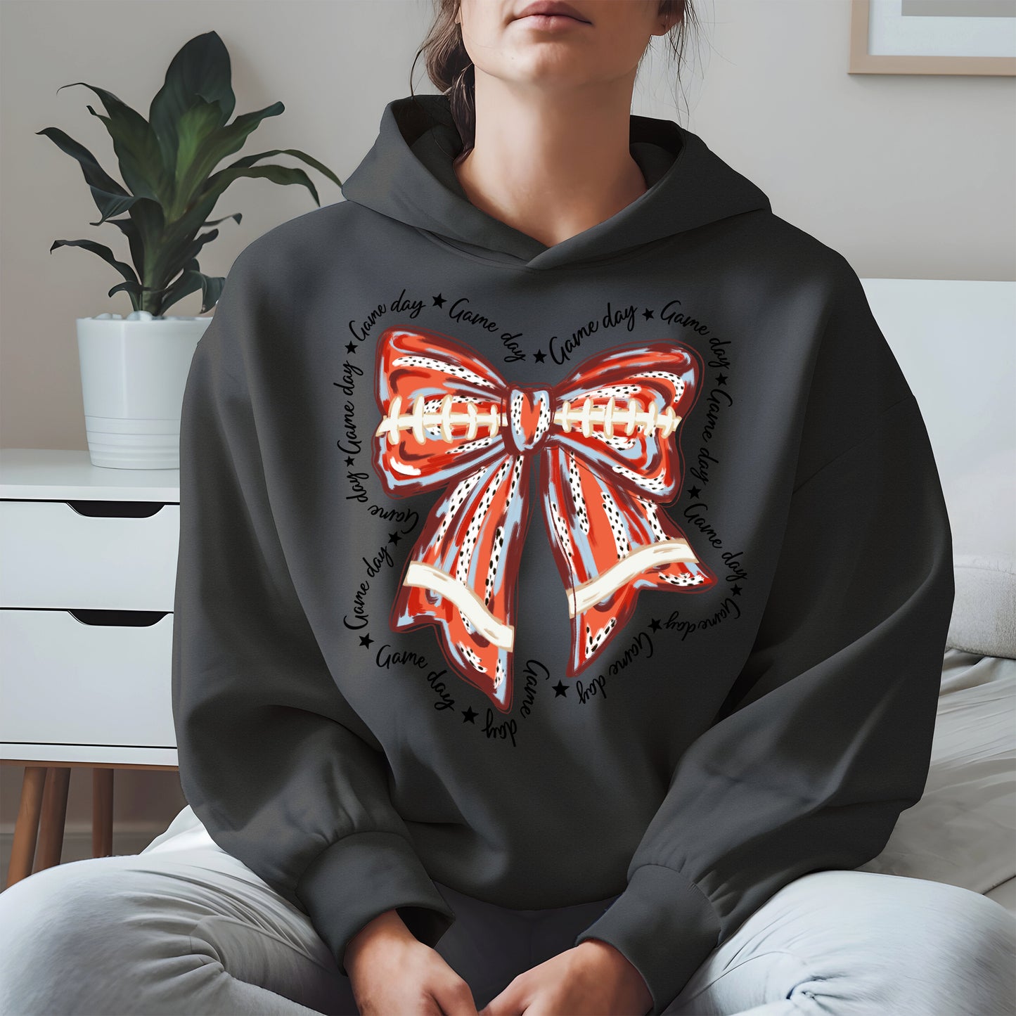 Baseball Bow Shirt Sport Tee Hoodie Sweatshirt Gift for Fans and Moms