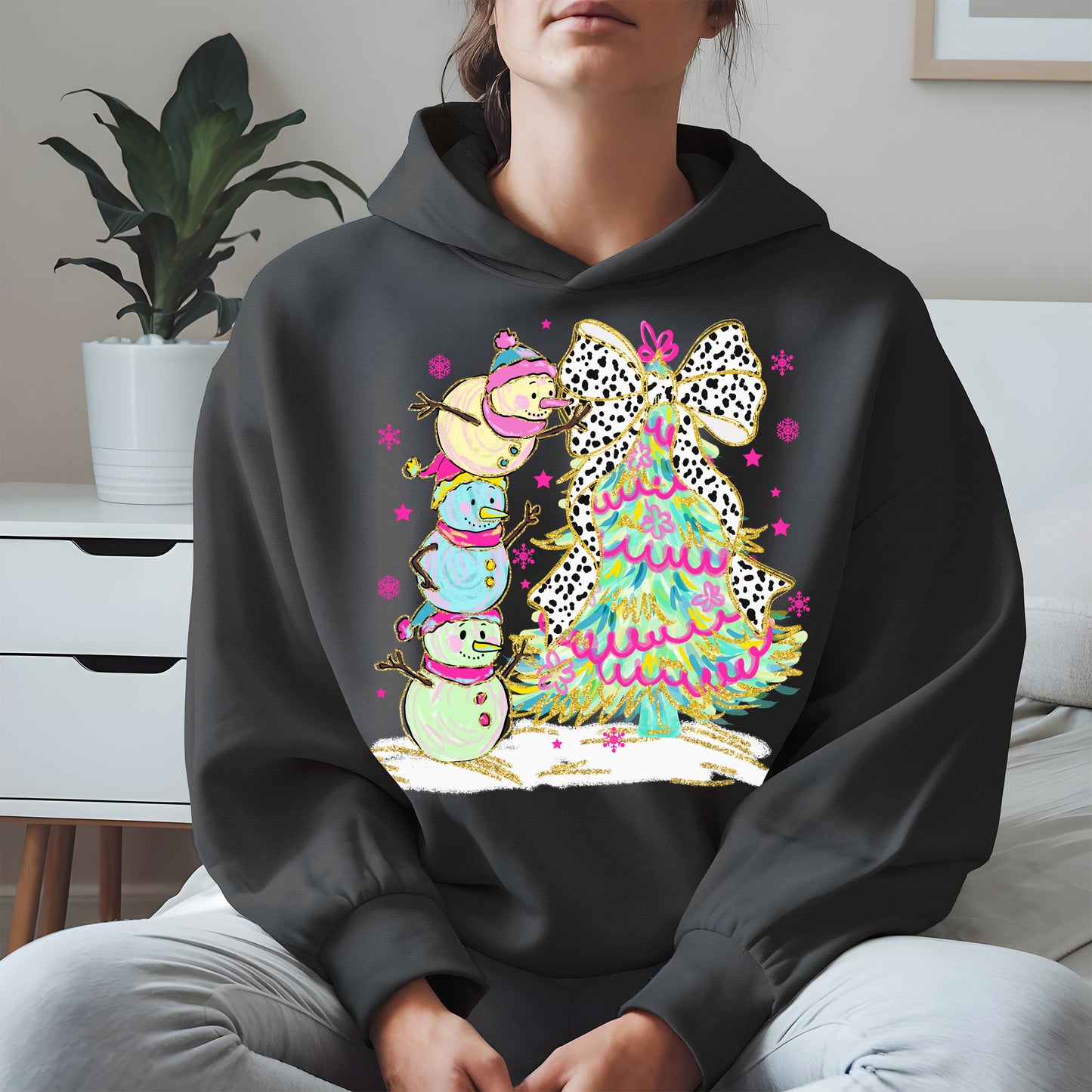 Stacked Snowmen and Christmas Tree Shirt