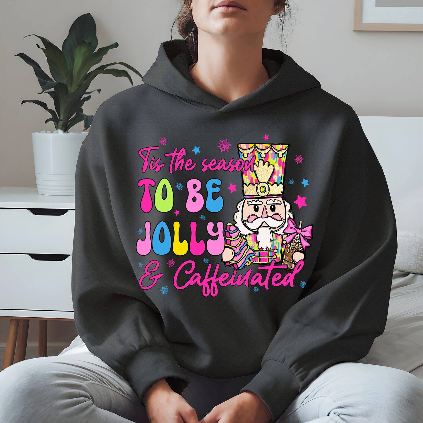 Tis the Season To Be Jolly and Caffeinated Christmas Shirt
