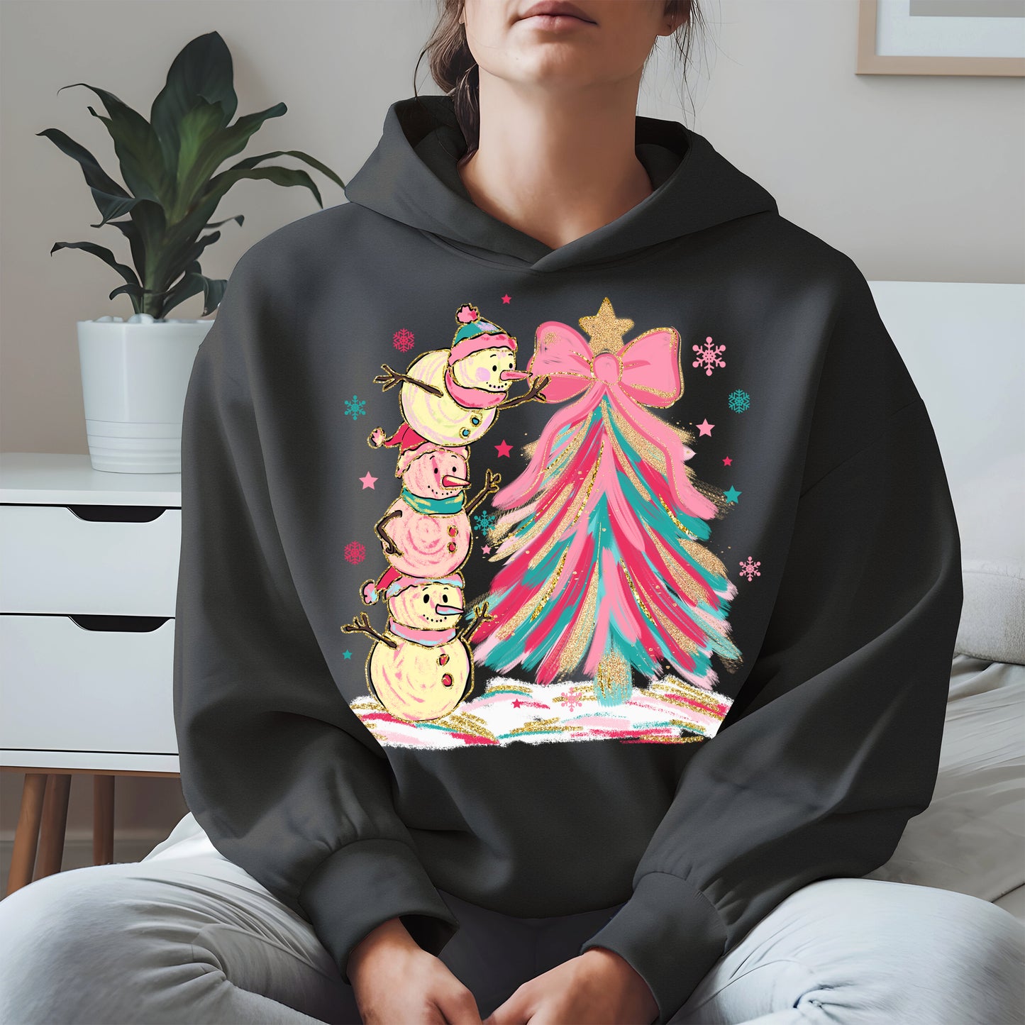 Stacked Snowmen Christmas Tree Shirt