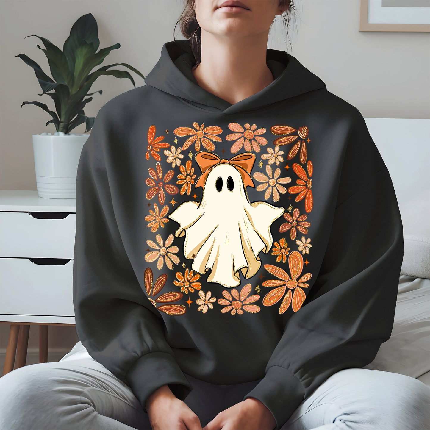 Boho floral ghost halloween shirt