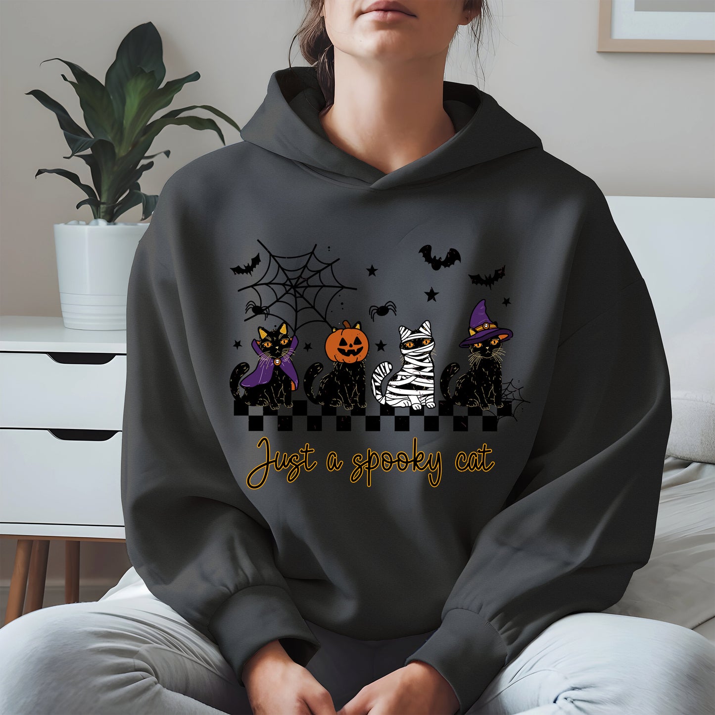 Just a spooky cat halloween shirt