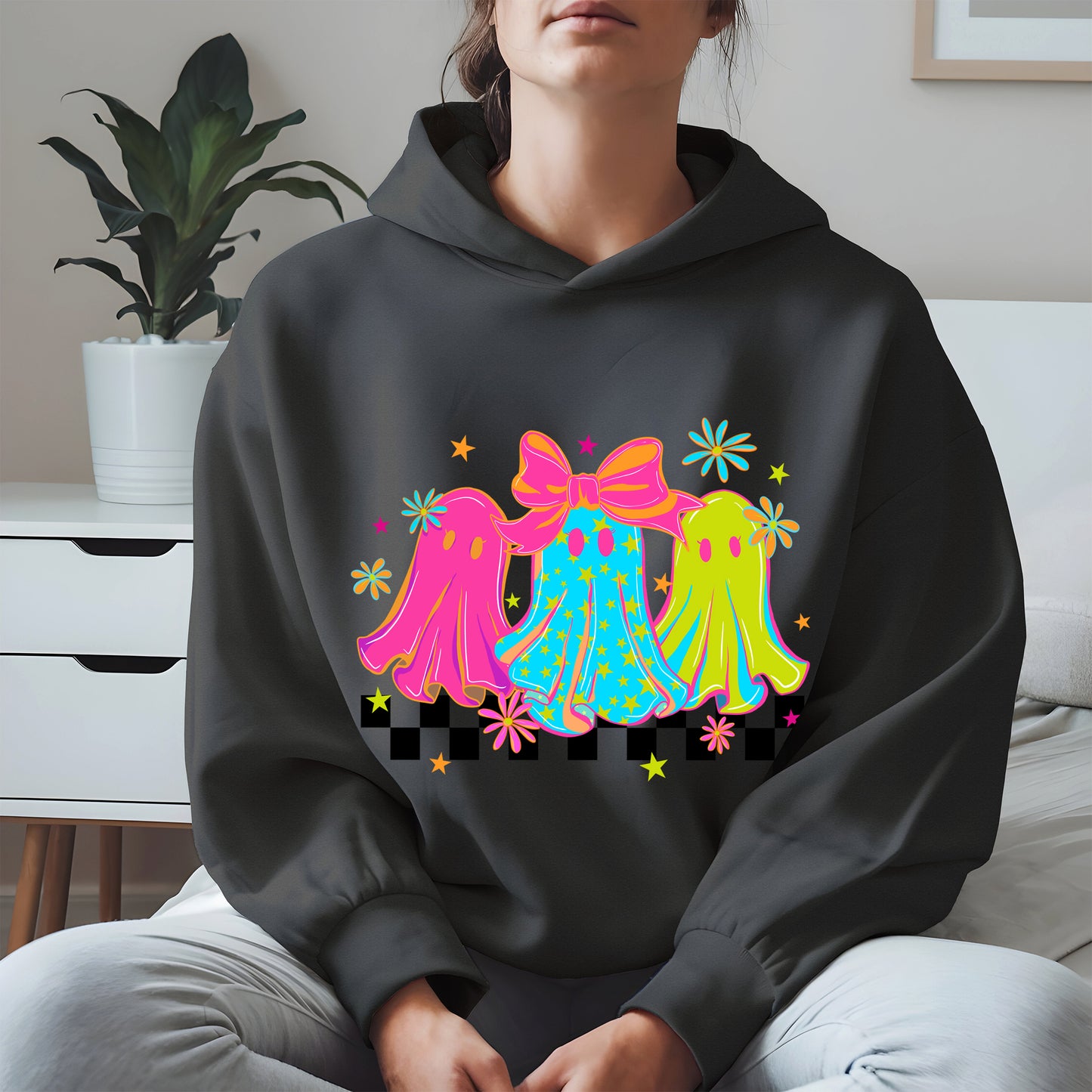 Retro Neon Cute Ghost halloween shirt