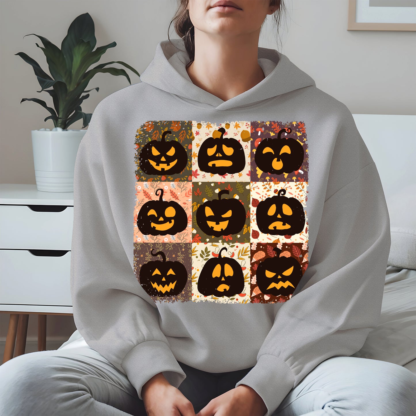 Funny Pumpkin Faces Shirt Hoodie Sweatshirt for Halloween Lovers