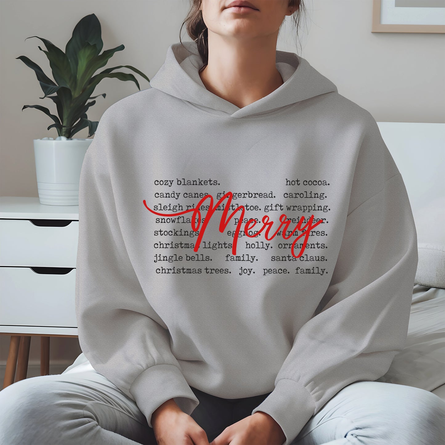 Merry Christmas Typography Shirt Hoodie