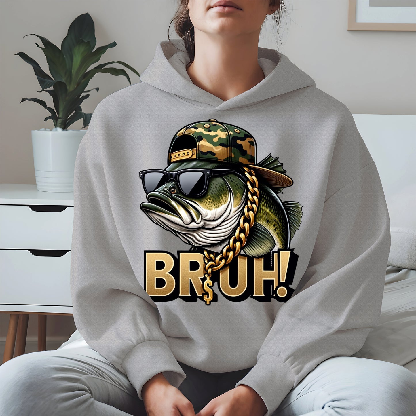 Funny Bass Fish Bruh Shirt Hoodie Sweatshirt