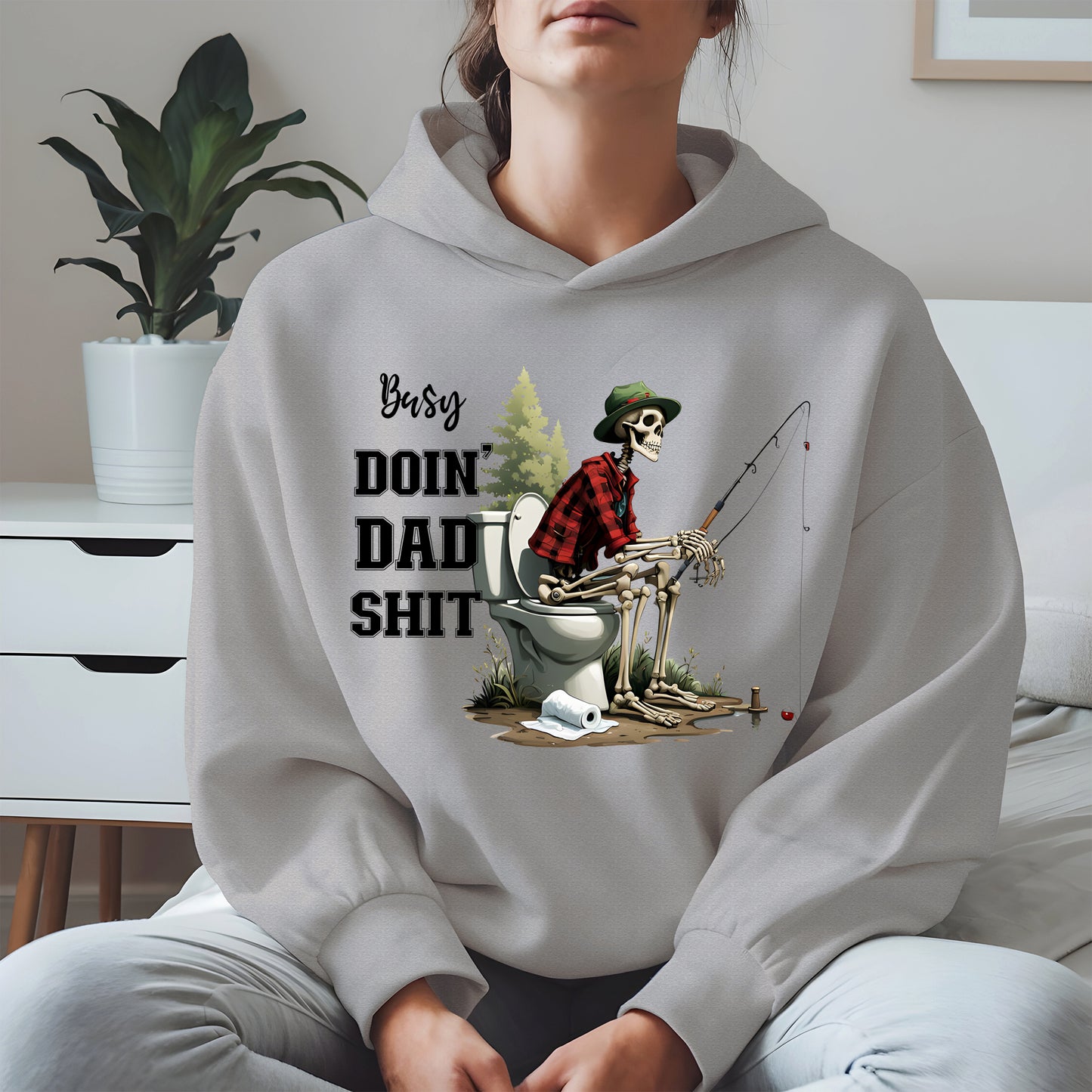 Funny Dad Fishing Skeleton Shirt Hoodie Sweatshirt