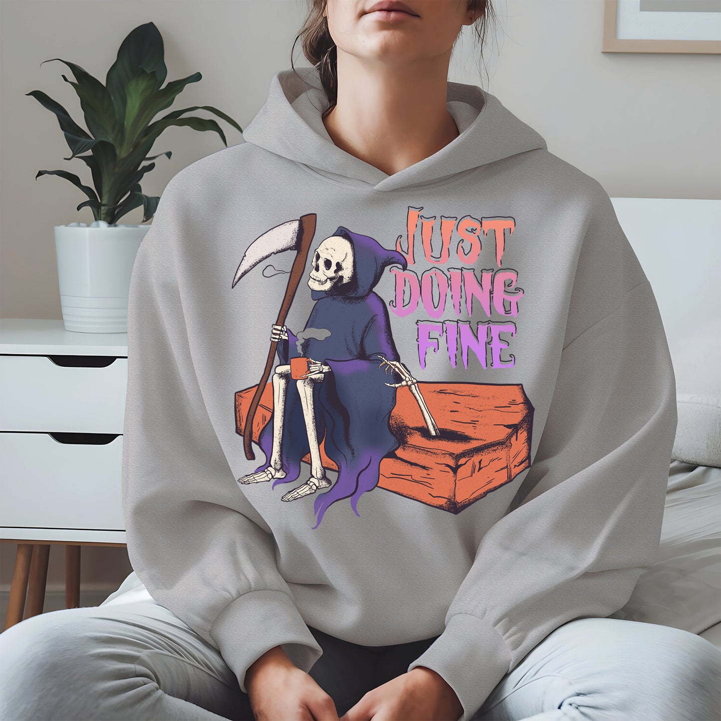 Just Doing Fine Grim Reaper Shirt