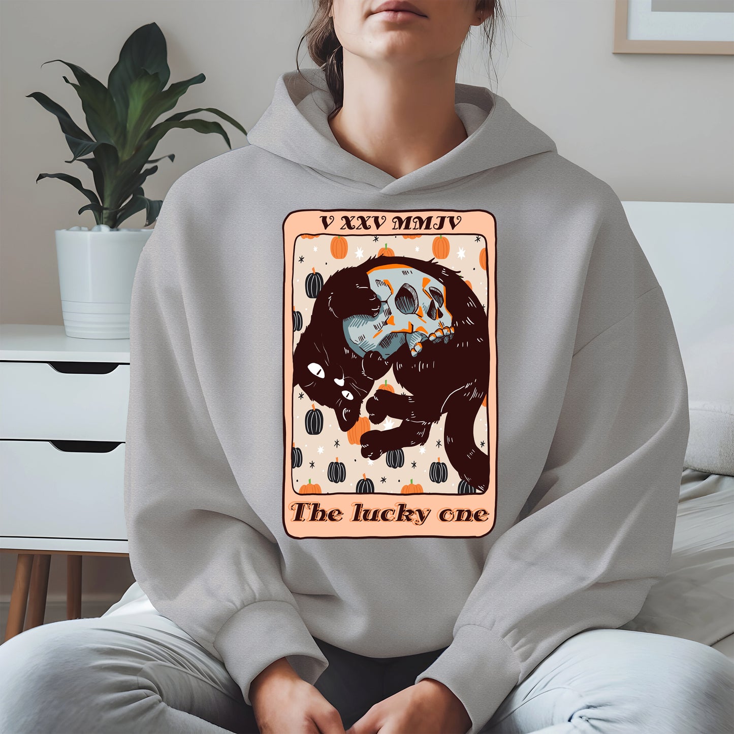 The Lucky One - Halloween Black Cat Tarot Tee