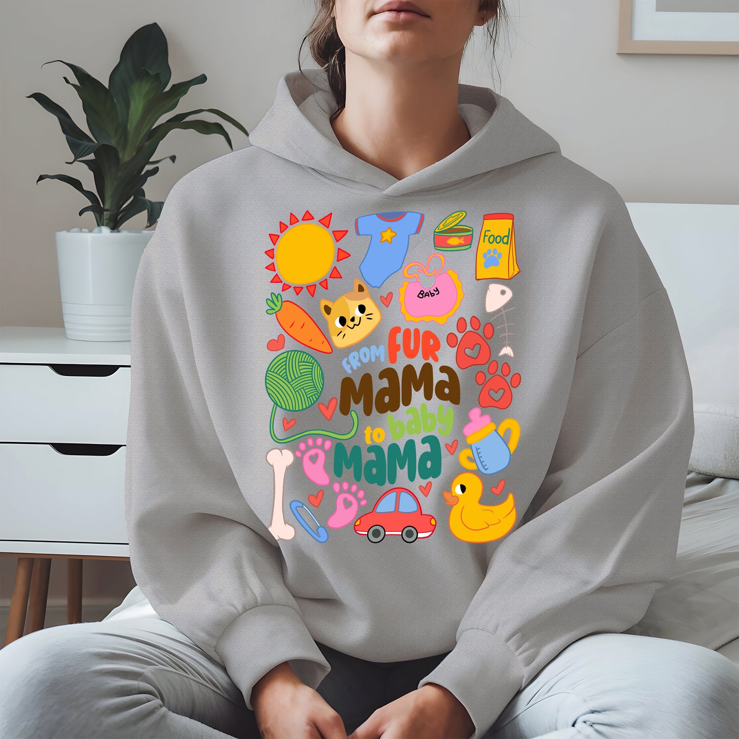 From Fur Mama to Baby Mama Shirt Hoodie Sweatshirt Gift