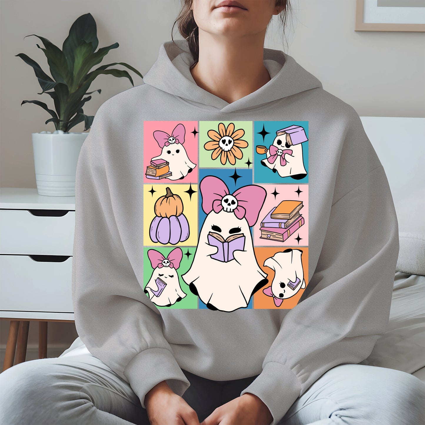 Pastel Ghost Book Lover Halloween Shirt