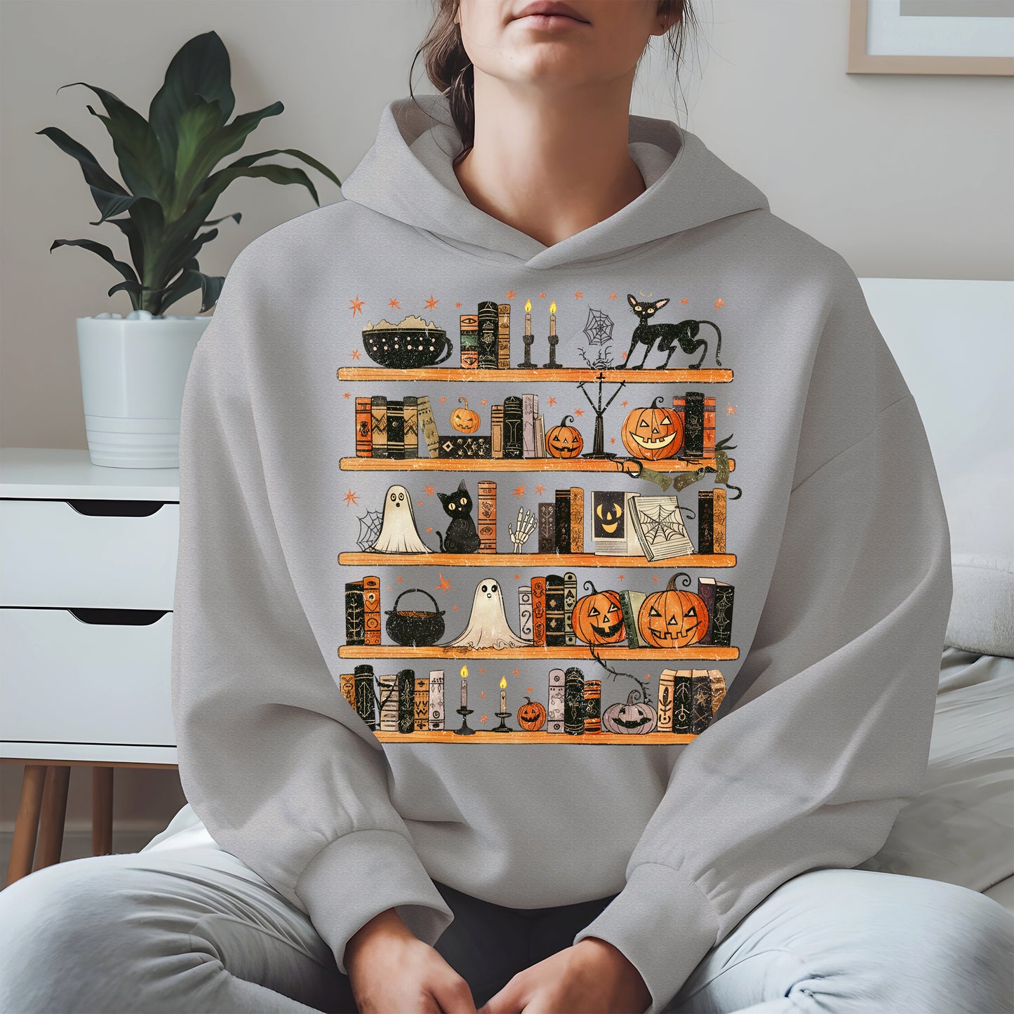 Haunted Bookshelf Halloween Shirt