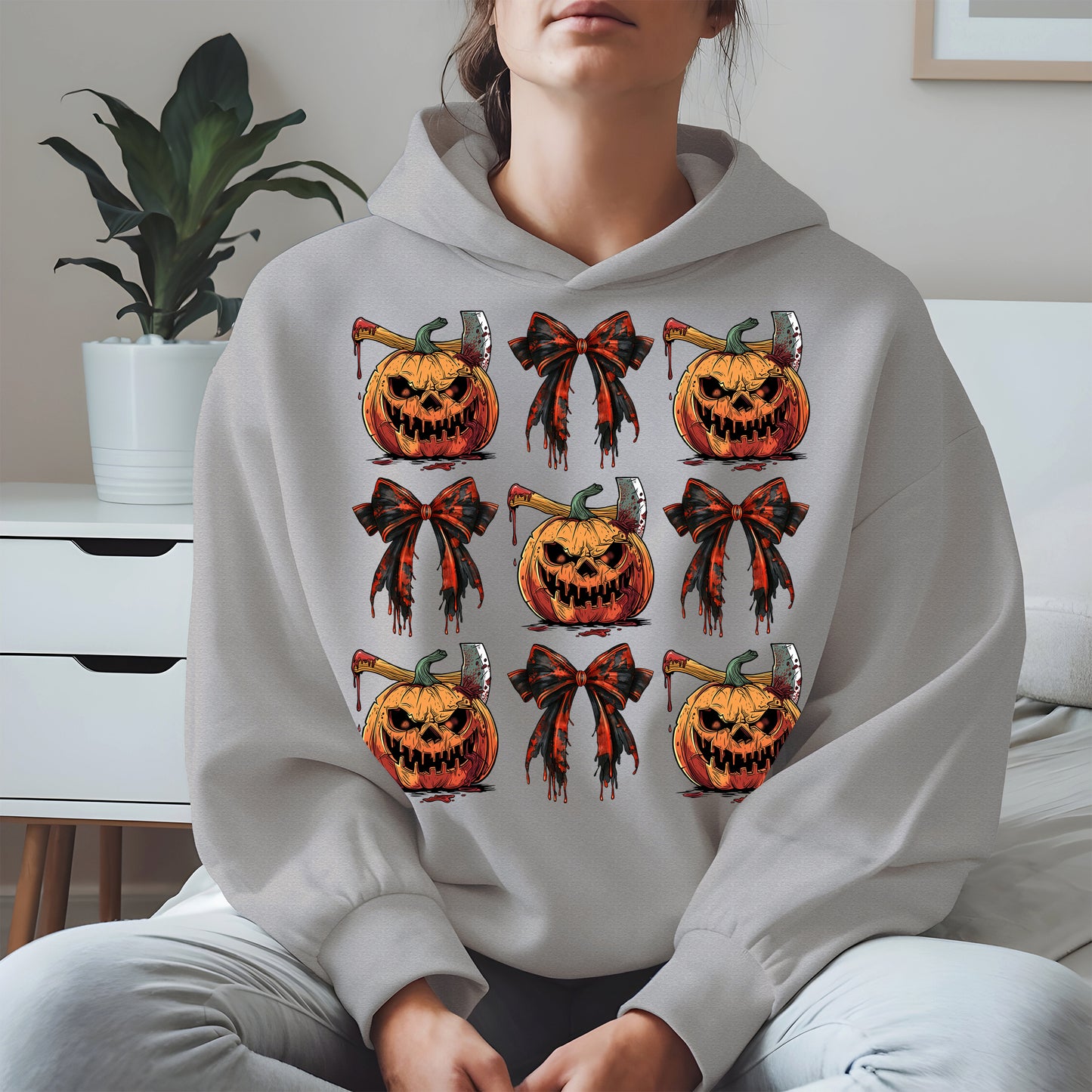Bloody Pumpkin and Bow Halloween Shirt