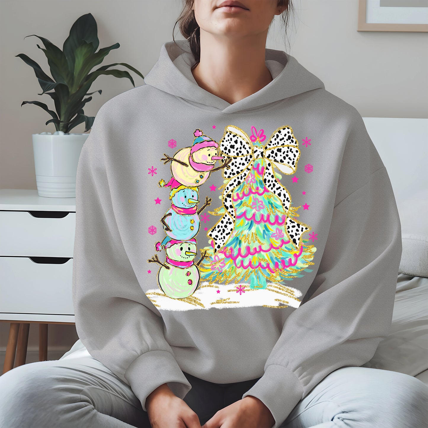 Stacked Snowmen and Christmas Tree Shirt