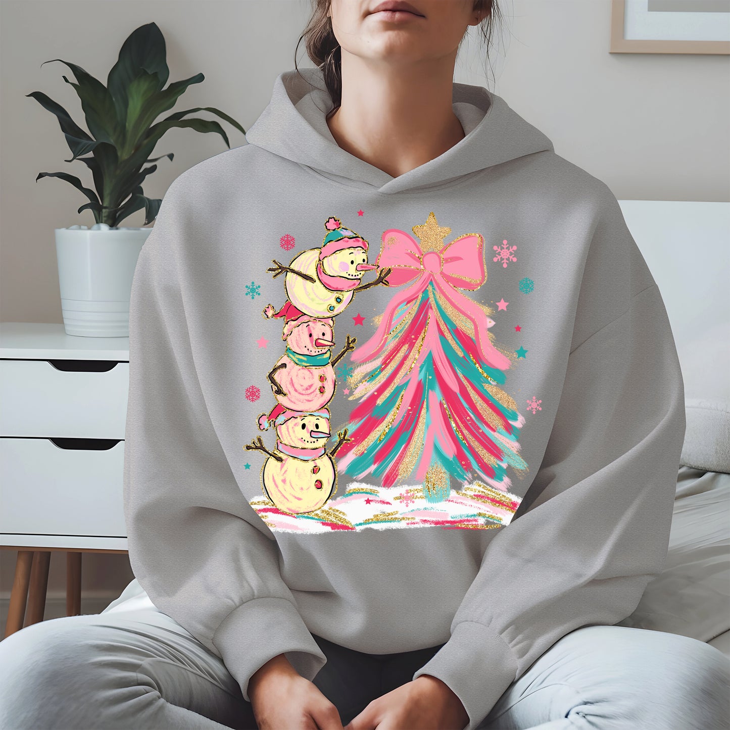 Stacked Snowmen Christmas Tree Shirt