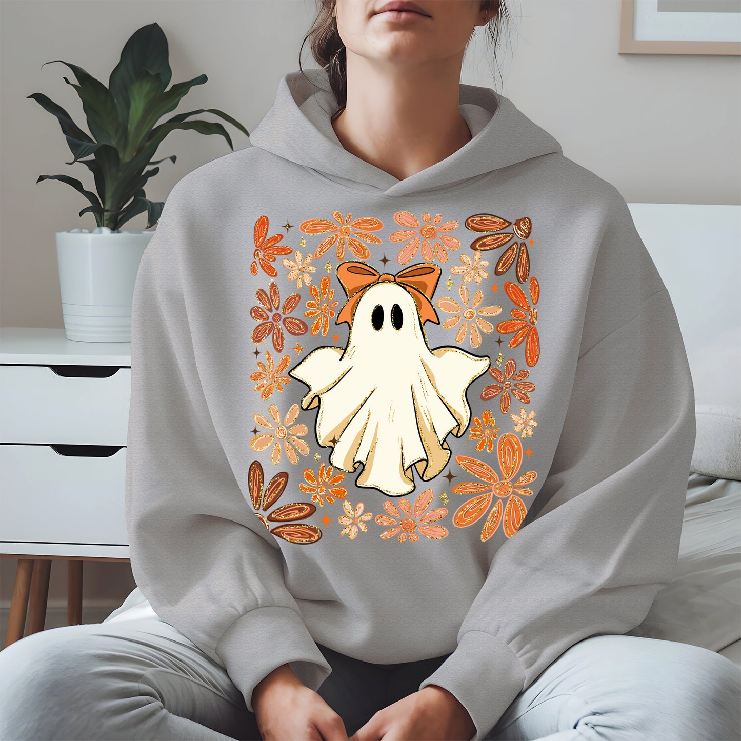 Boho floral ghost halloween shirt