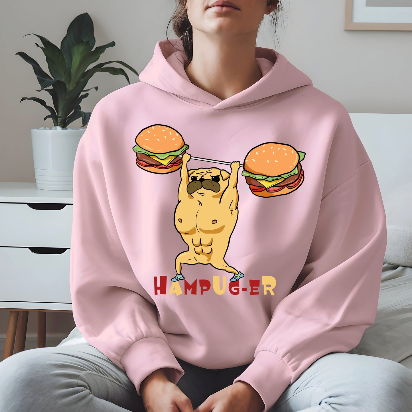Hampug-er Funny Pug Burger Gym Shirt