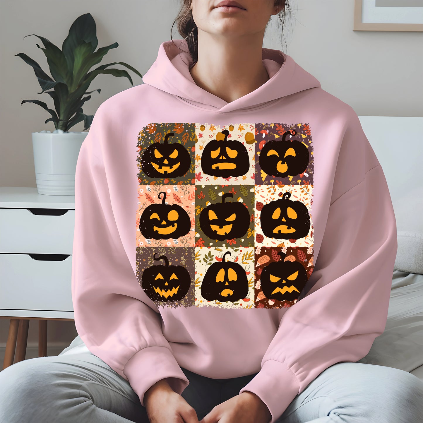 Funny Pumpkin Faces Shirt Hoodie Sweatshirt for Halloween Lovers
