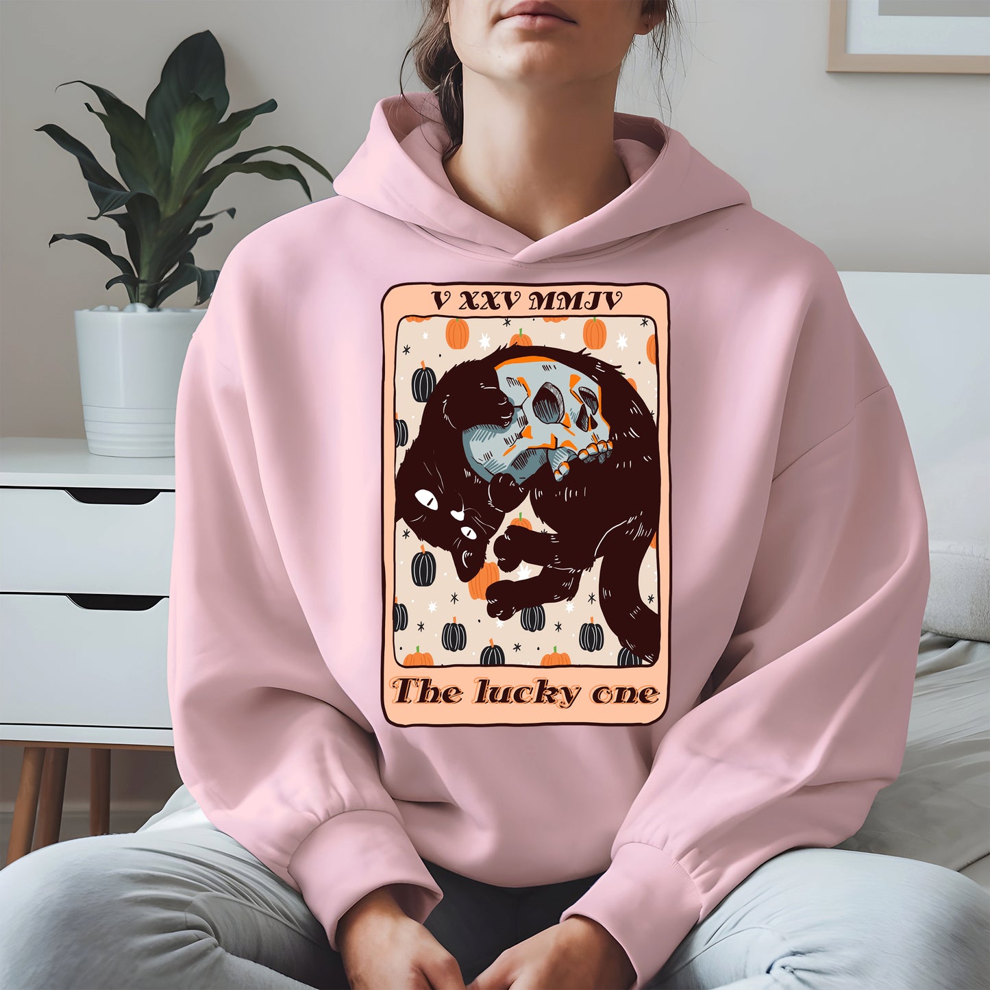 The Lucky One - Halloween Black Cat Tarot Tee