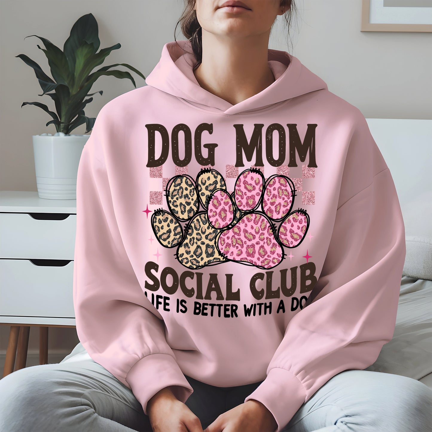 Dog Mom Social Club Shirt Hoodie Sweatshirt Gift for Pet Moms