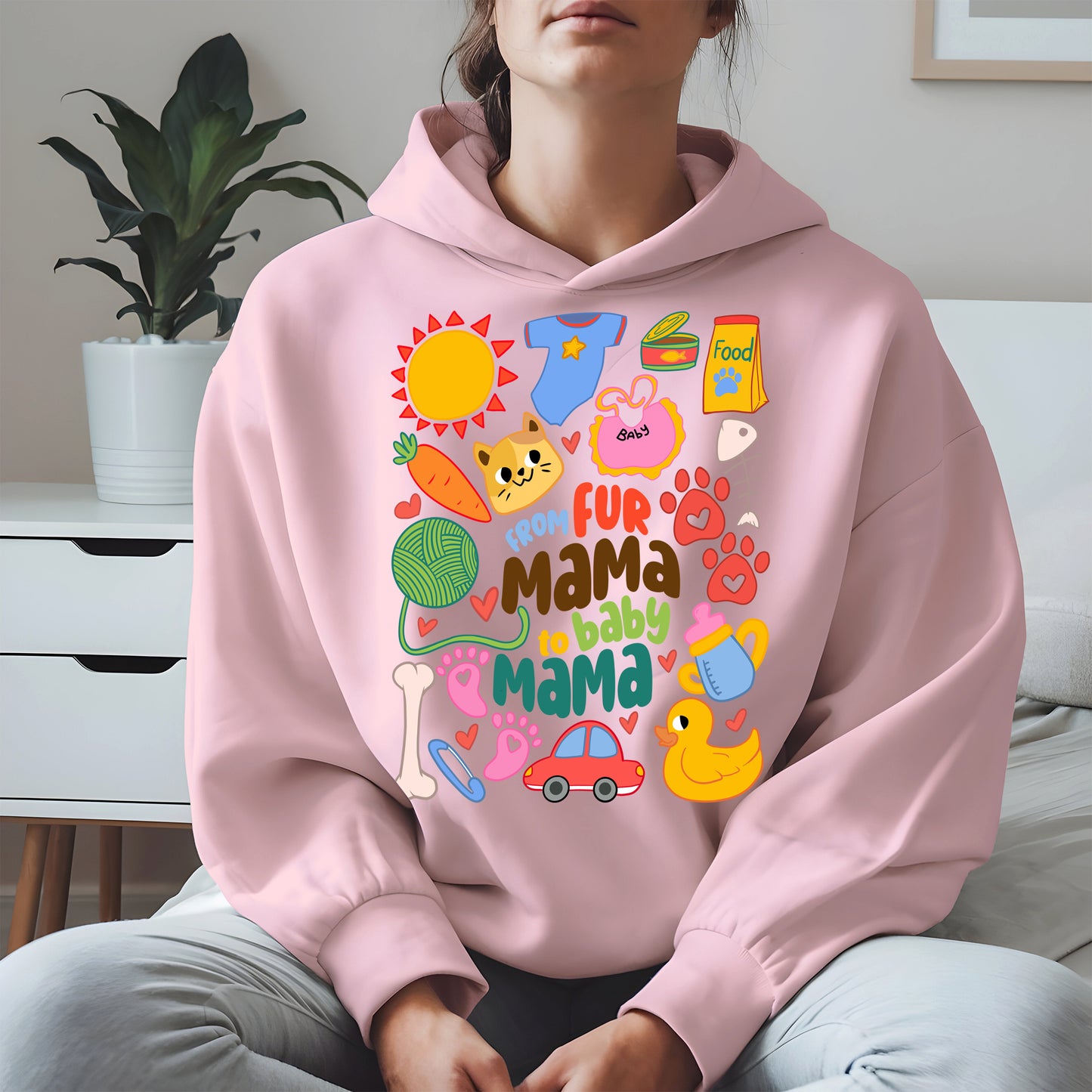 From Fur Mama to Baby Mama Shirt Hoodie Sweatshirt Gift