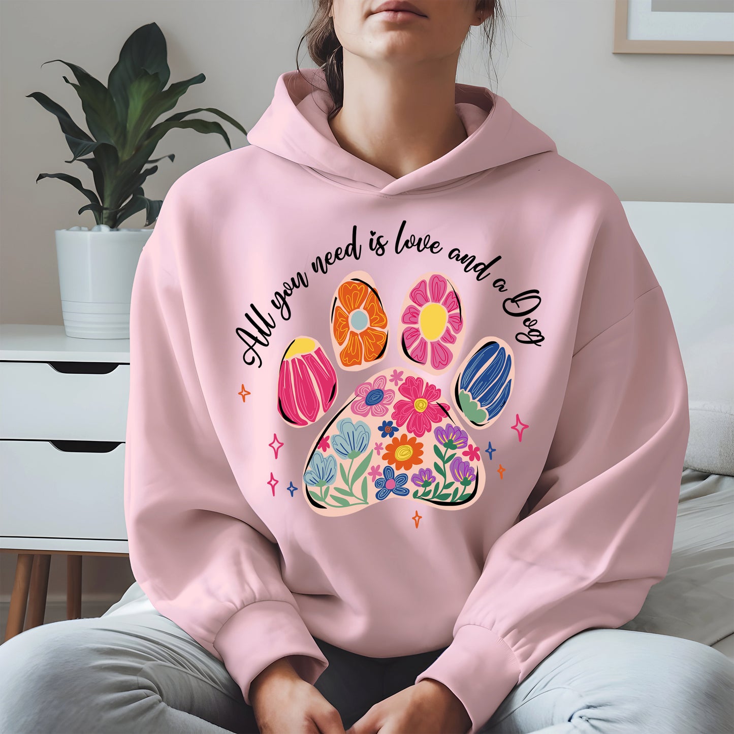 Floral Paw Print Shirt Hoodie Sweatshirt Gift for Pet Moms